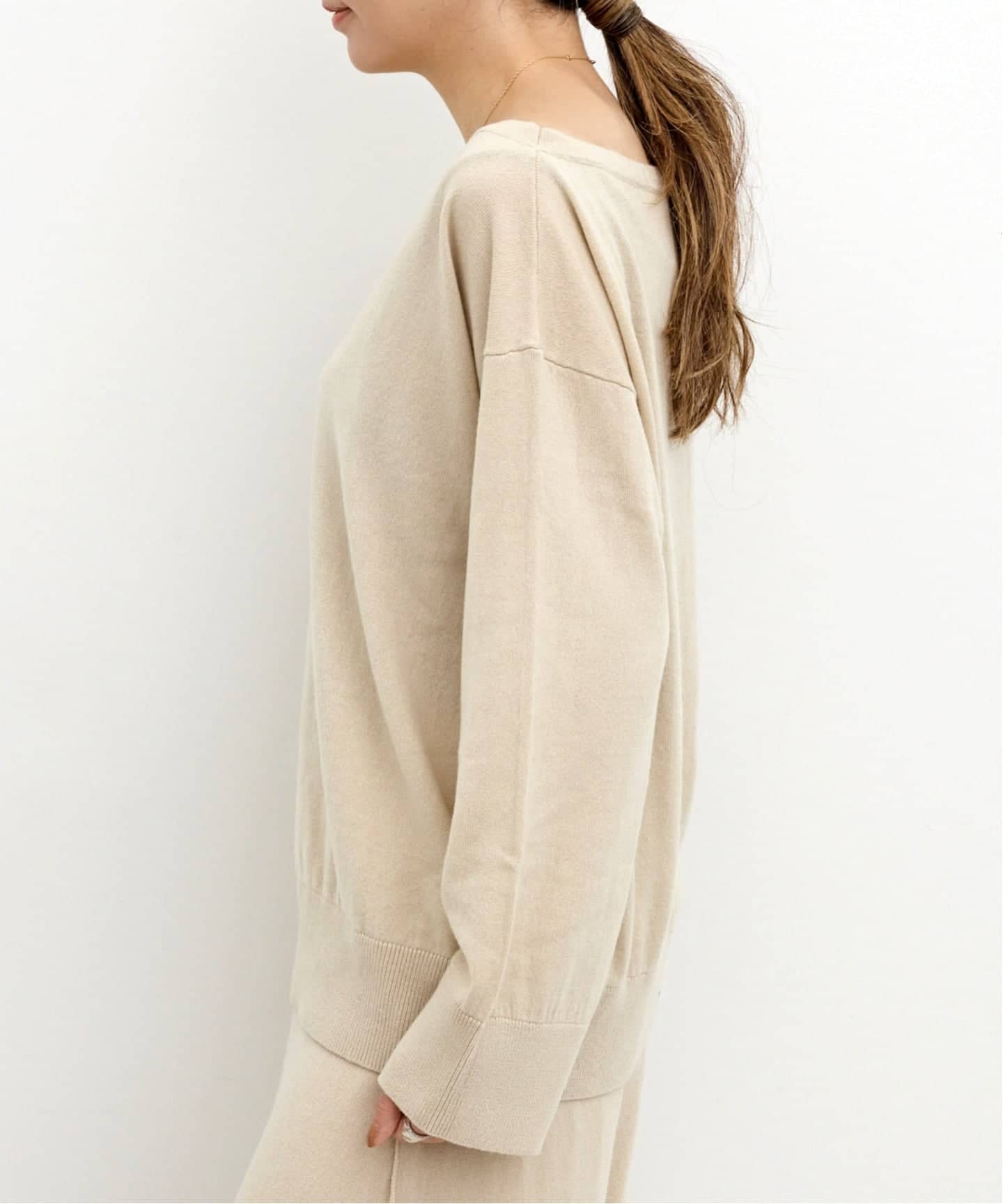 CANESSA/カネッサ】 BOAT NECK CASHMERE KNIT(ニット/セーター CANESSA/カネッサ】 BOAT NECK CASHMERE KNIT(ニット/セーター