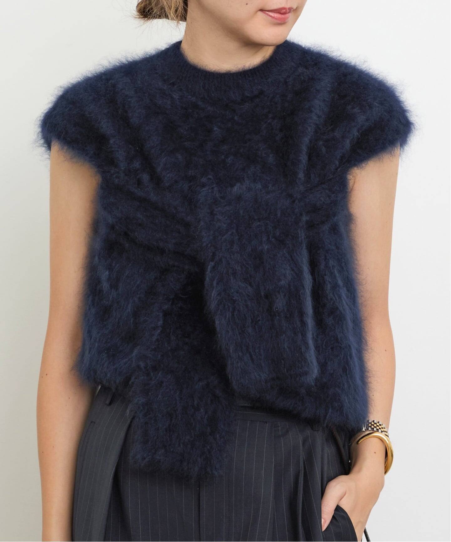 DOMELLE/ドメル】 FUR CASHMERE SWEATER VEST（ニット／セーター）｜L