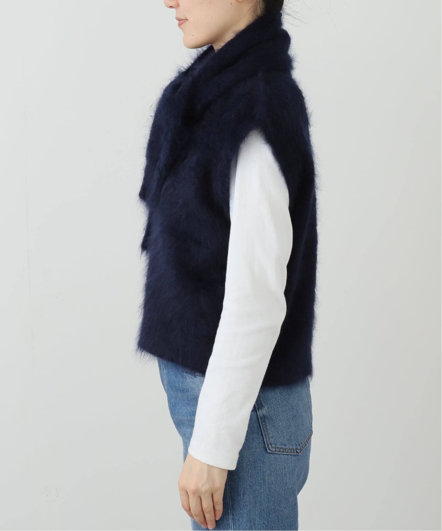 DOMELLE/ドメル】 FUR CASHMERE SWEATER VEST（ニット／セーター）｜L