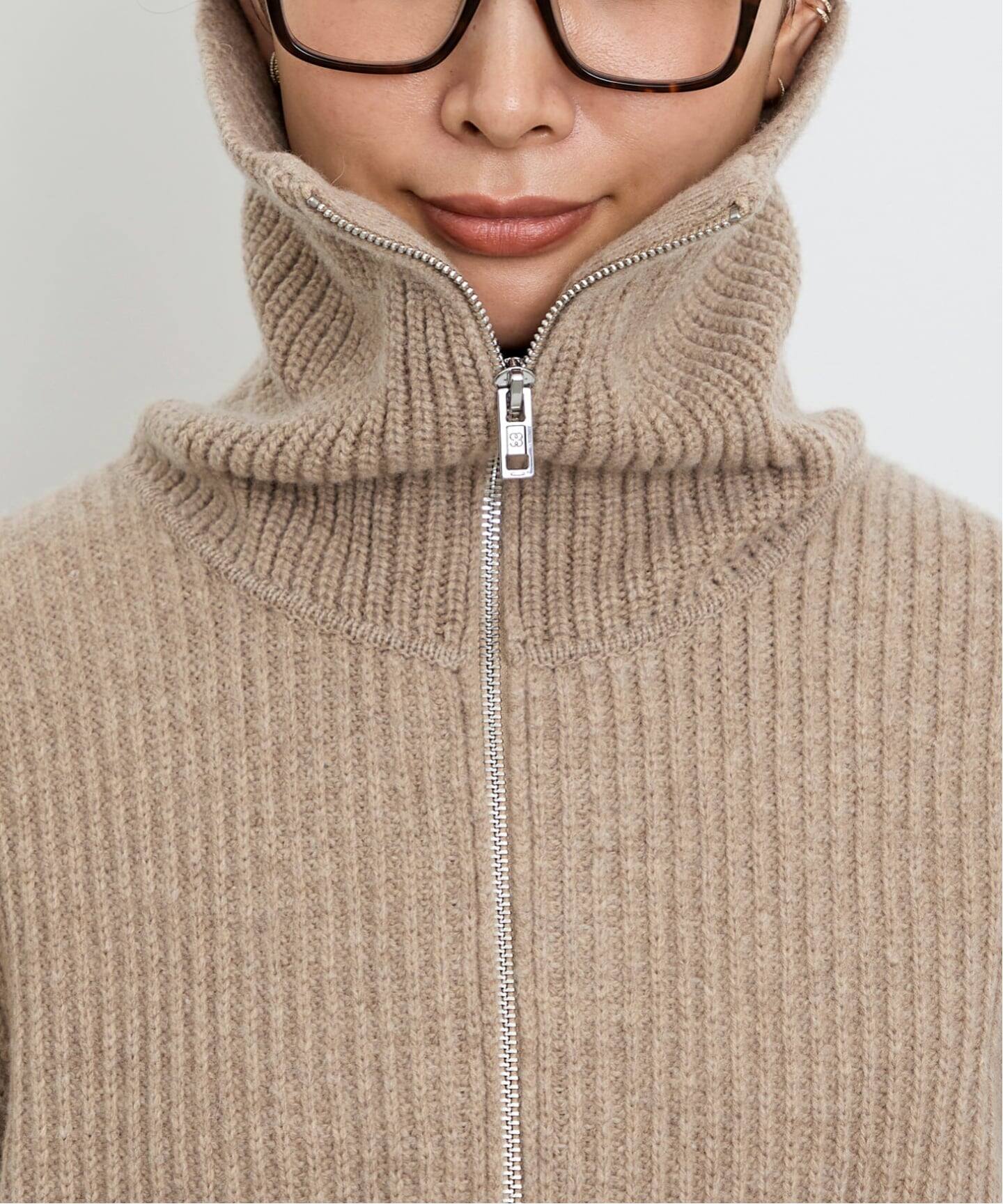 FILIPPA K/フィリッパ コー】 HALF ZIP RIBBED WOOL KNIT（ニット