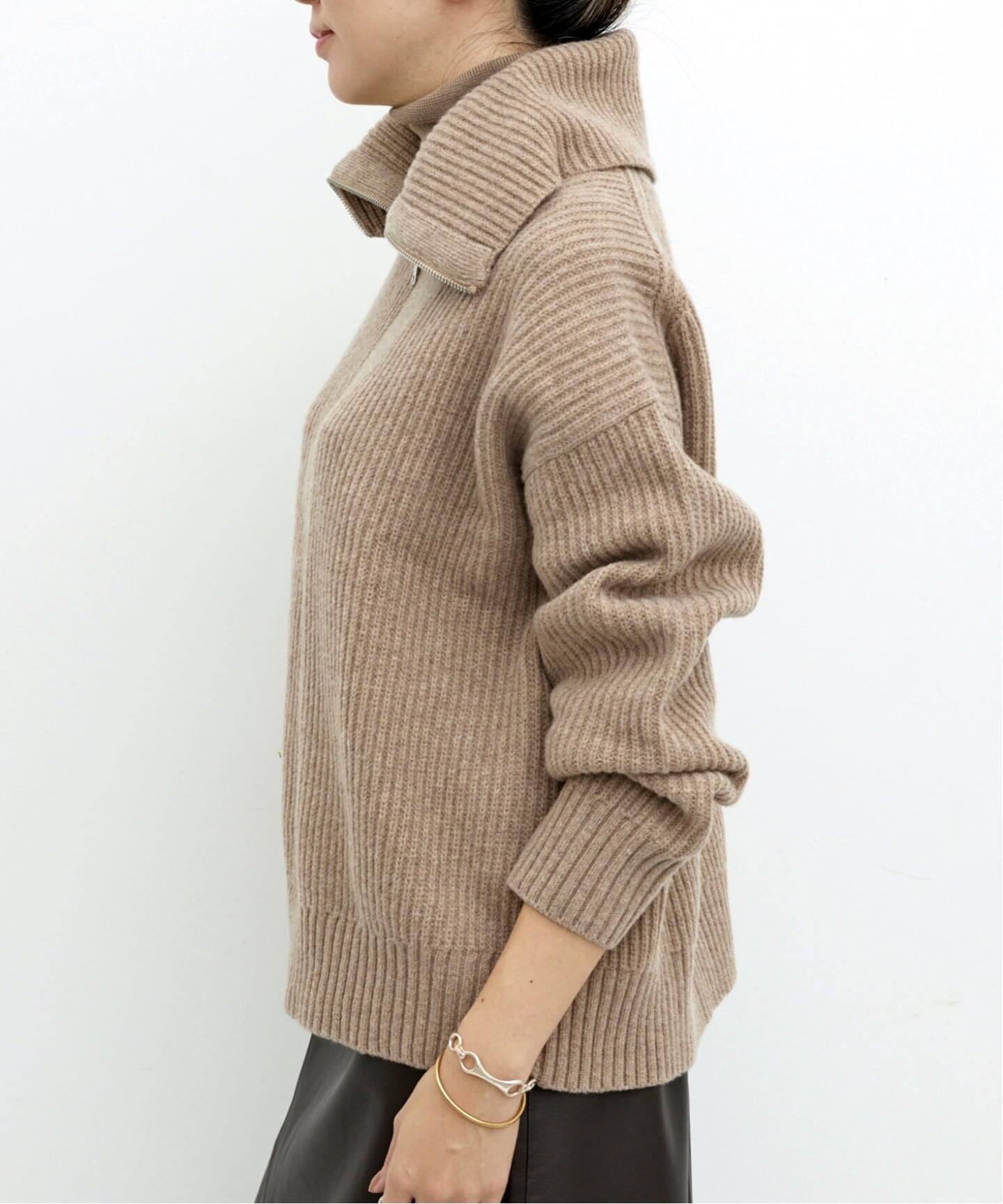 FILIPPA K/フィリッパ コー】 HALF ZIP RIBBED WOOL KNIT（ニット