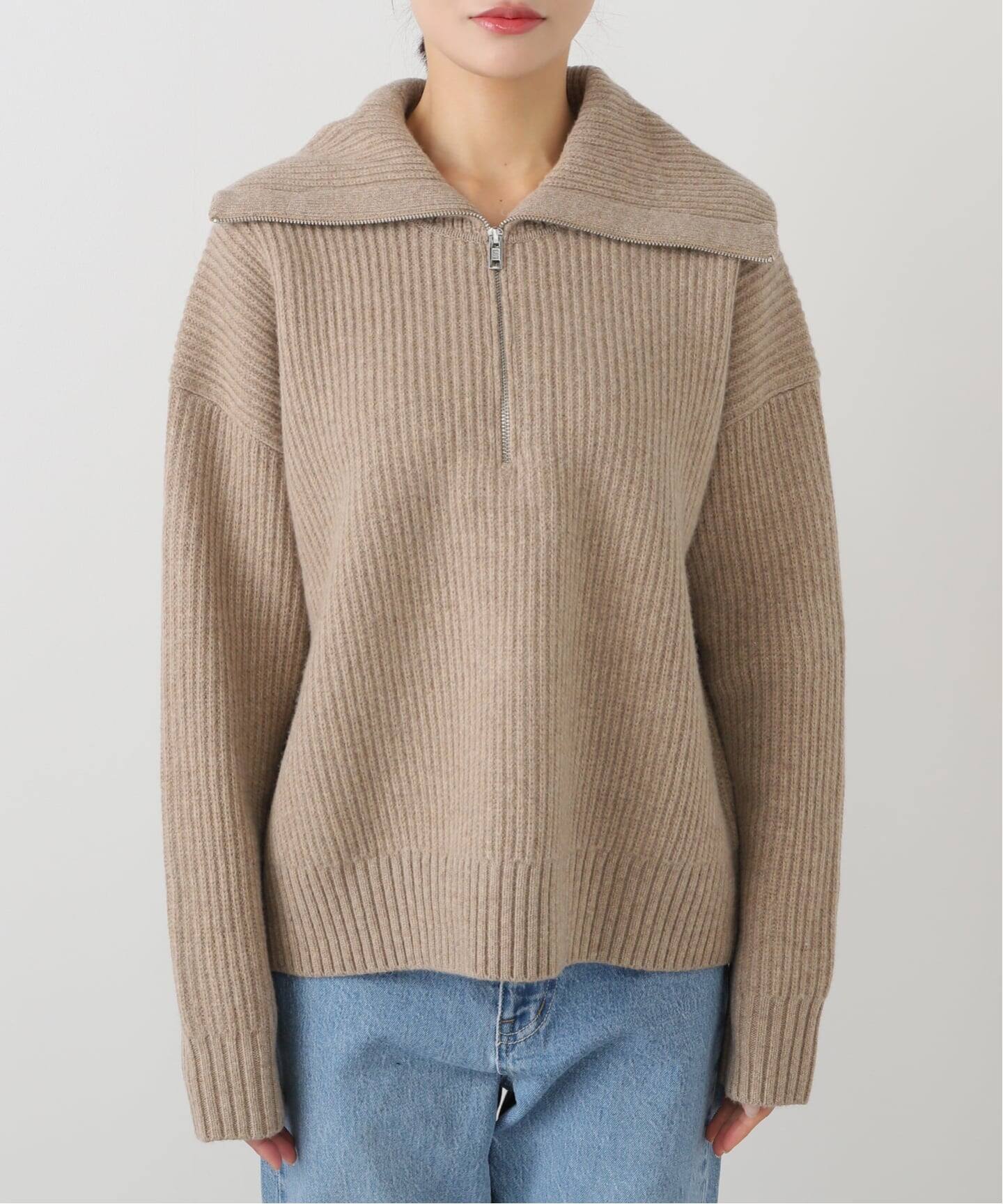 FILIPPA K/フィリッパ コー】 HALF ZIP RIBBED WOOL KNIT（ニット