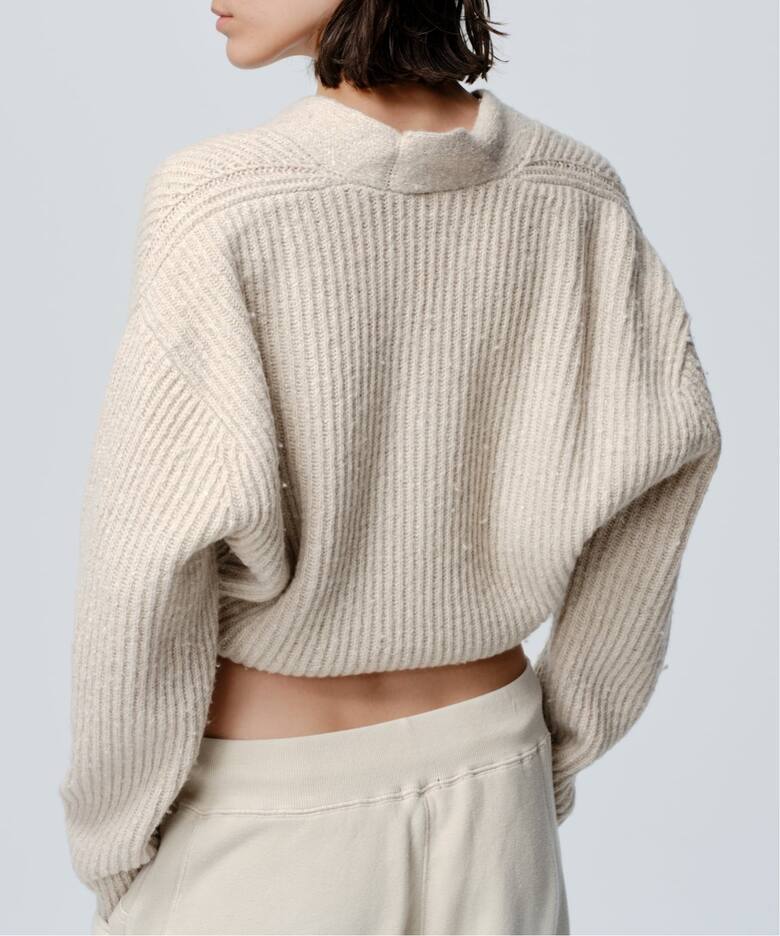 R13/アールサーティーン】 SPLIT HEM RIBBED CARDIGAN（カーディガン