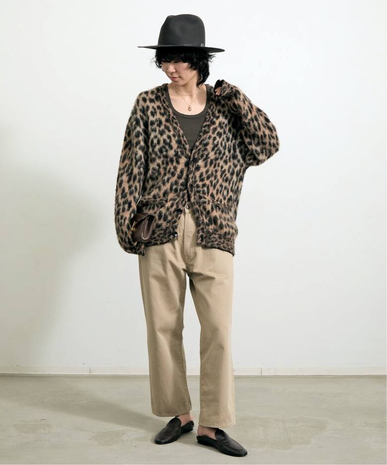LANEUS/ラネウス】 LEOPARD CARDIGAN（ニット／セーター）｜L 