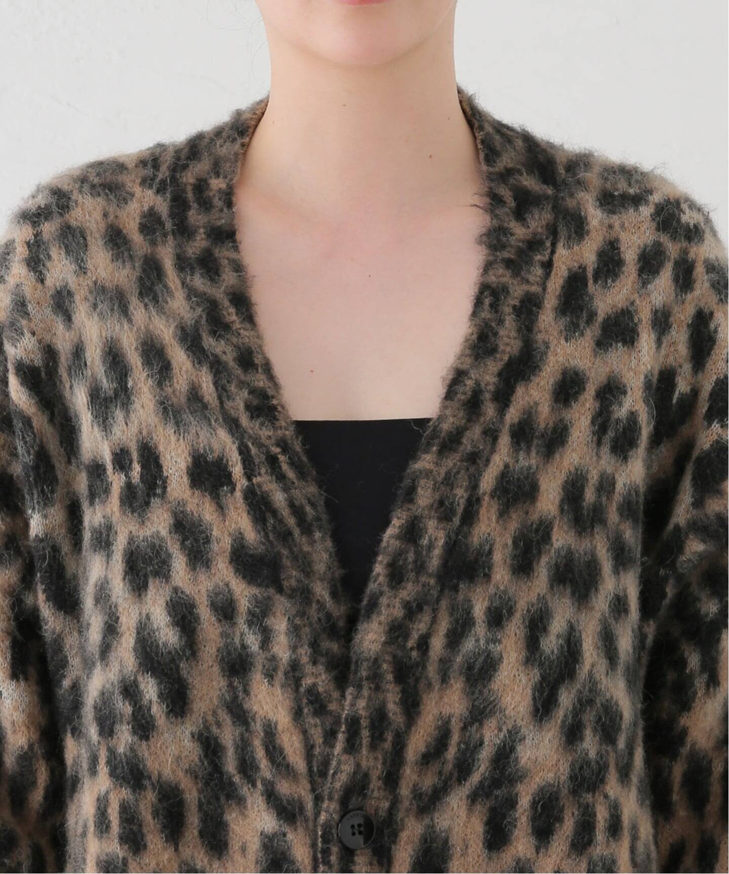 LANEUS/ラネウス】 LEOPARD CARDIGAN（ニット／セーター）｜L 