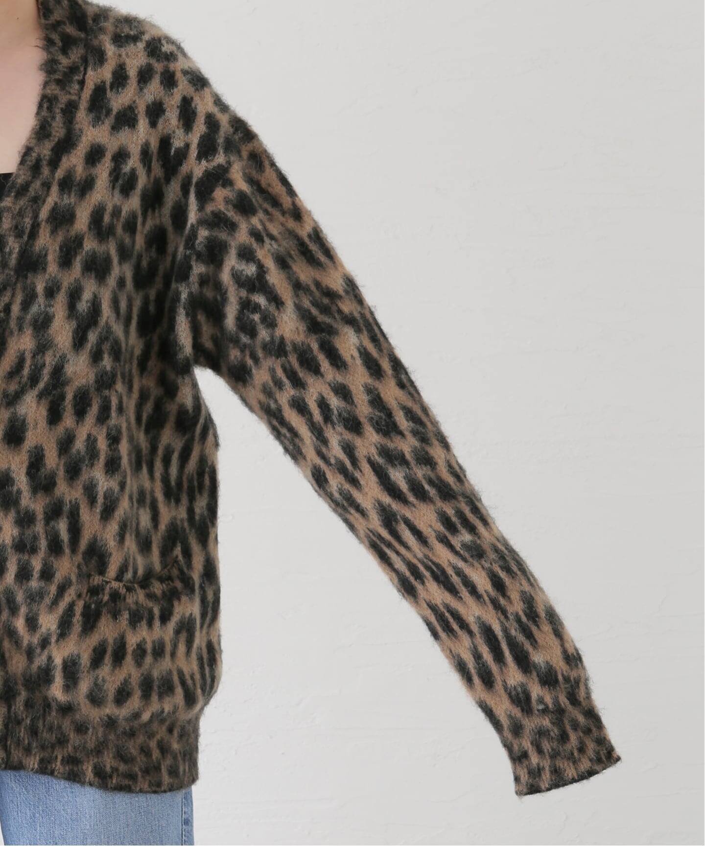 LANEUS/ラネウス】 LEOPARD CARDIGAN（ニット／セーター）｜L 