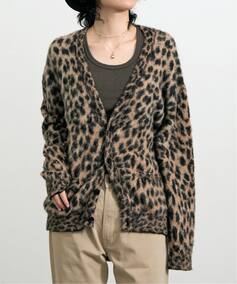 LANEUS/ラネウス】 LEOPARD CARDIGAN（ニット／セーター）｜L 