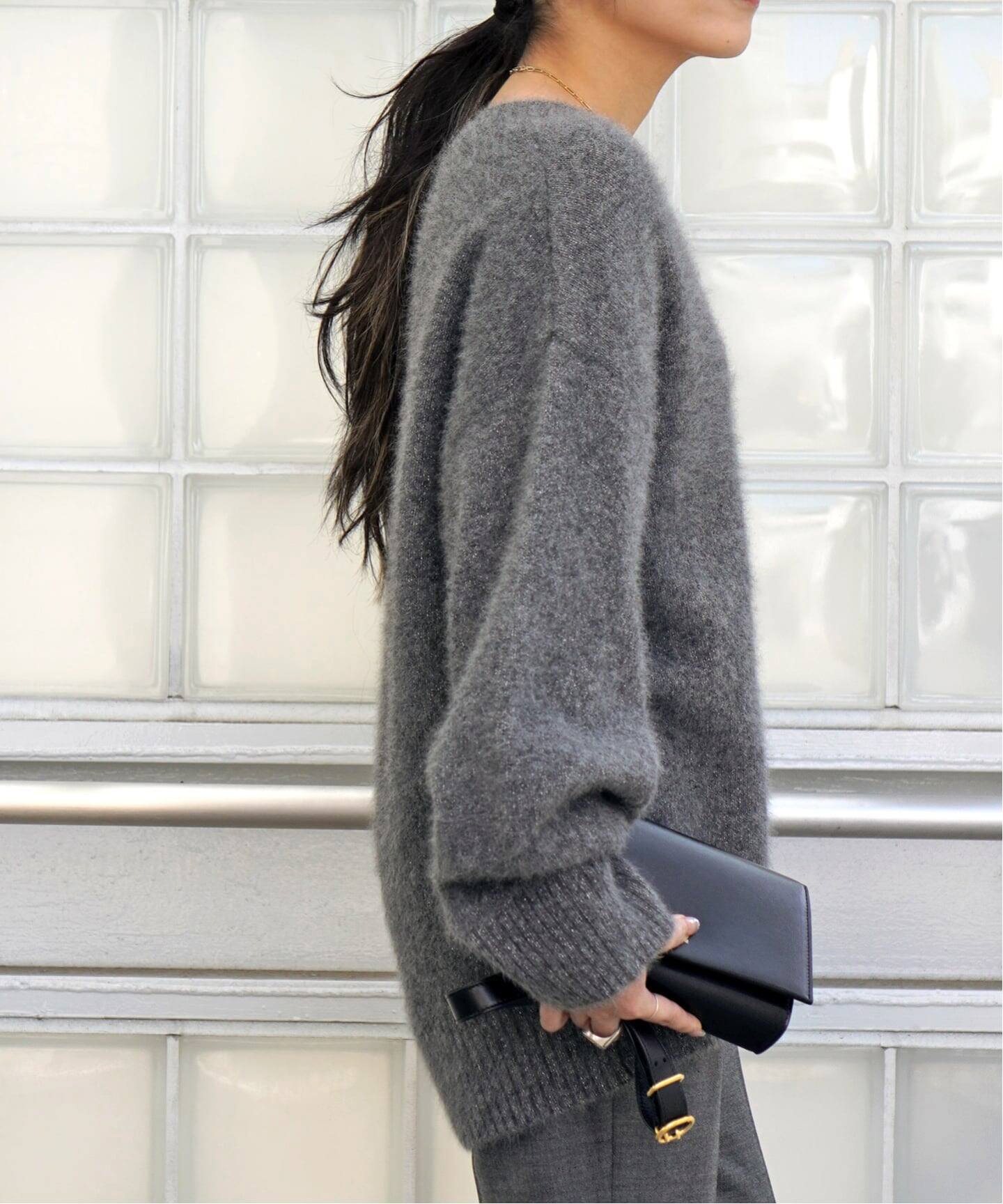 フォックスブレンドラメVネックプルオーバー（ニット／セーター）｜AP