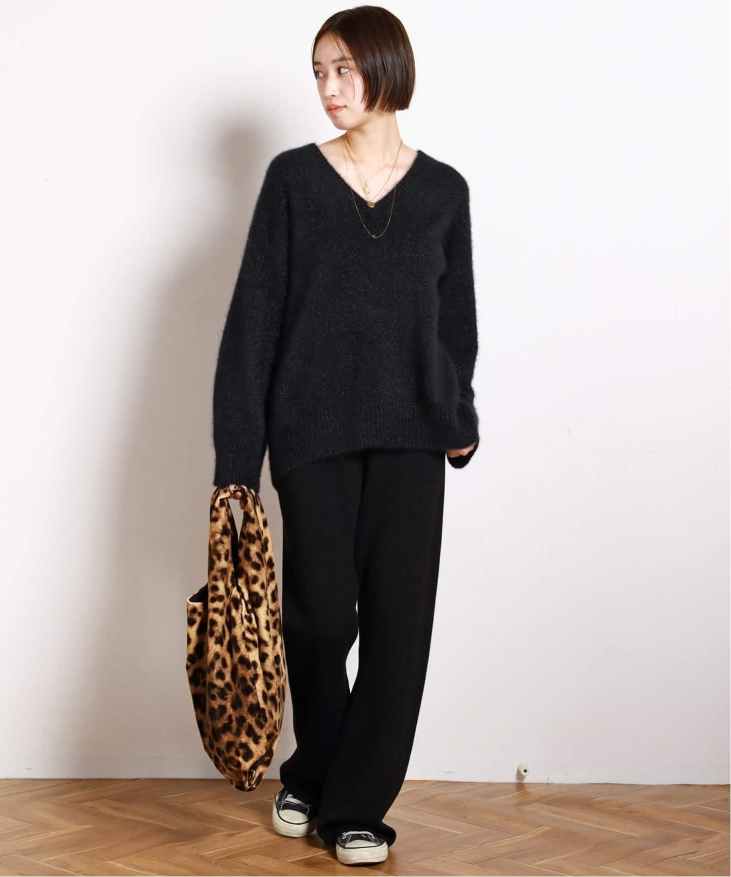 フォックスブレンドラメVネックプルオーバー（ニット／セーター）｜AP