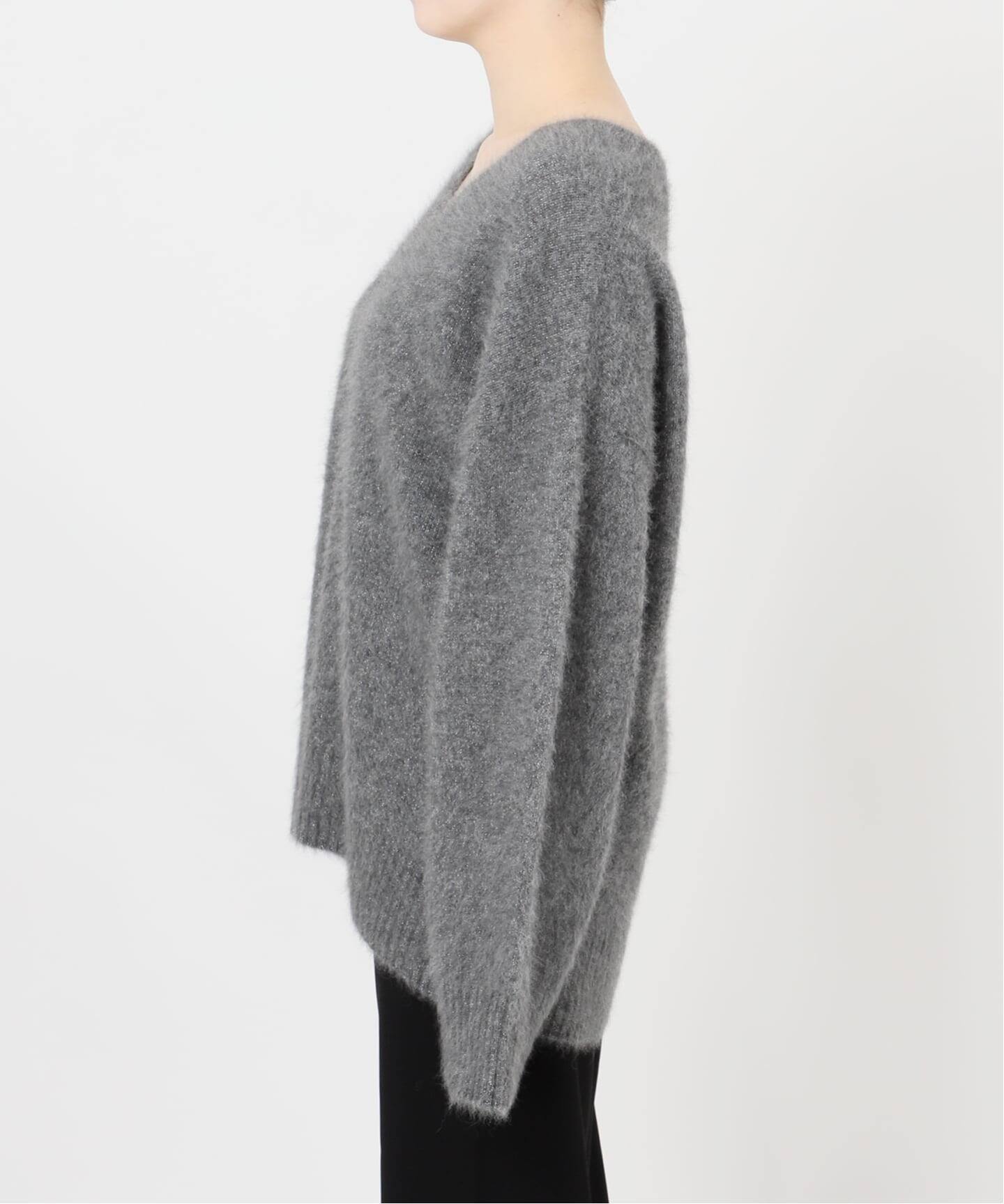 新品未使用✨AP STUDIO SCENTOFグレー Vネック ニット 長袖 フォックスブレンドラメVネックプルオーバー（ニット／セーター