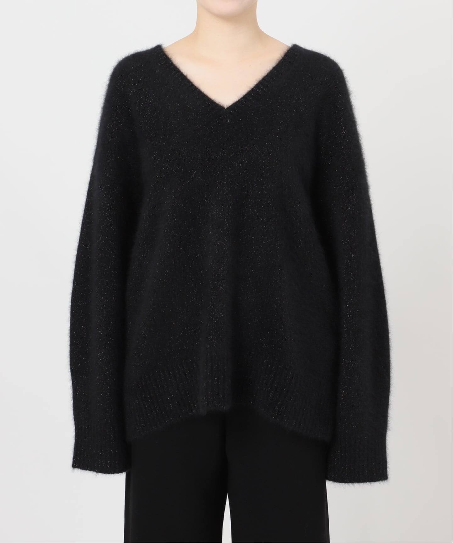 フォックスブレンドラメクルーネックプルオーバー フォックスブレンドラメクルーネックプルオーバー ap studio