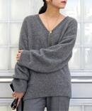 フォックスブレンドラメVネックプルオーバー