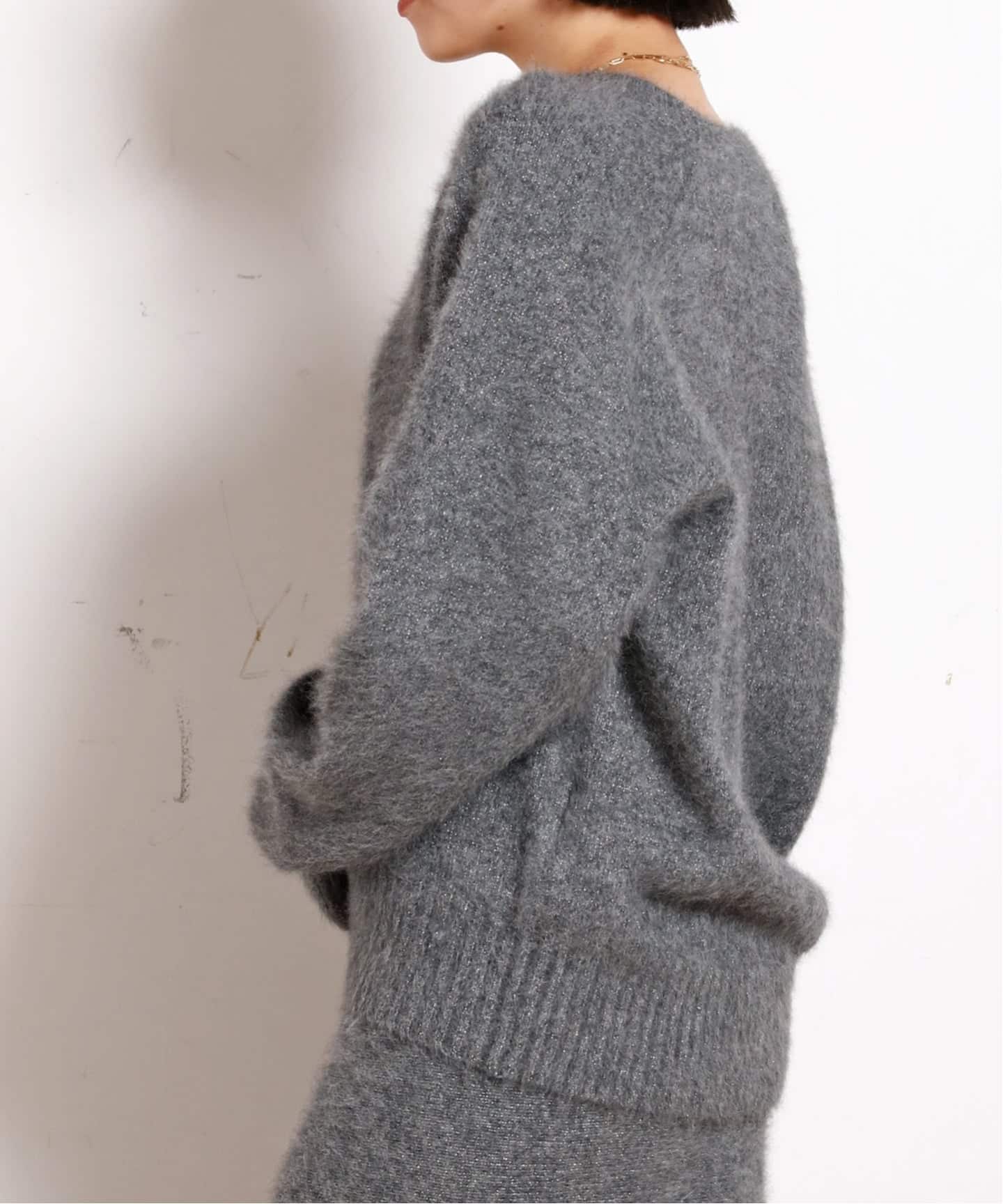 フォックスブレンドラメクルーネックプルオーバー（ニット／セーター