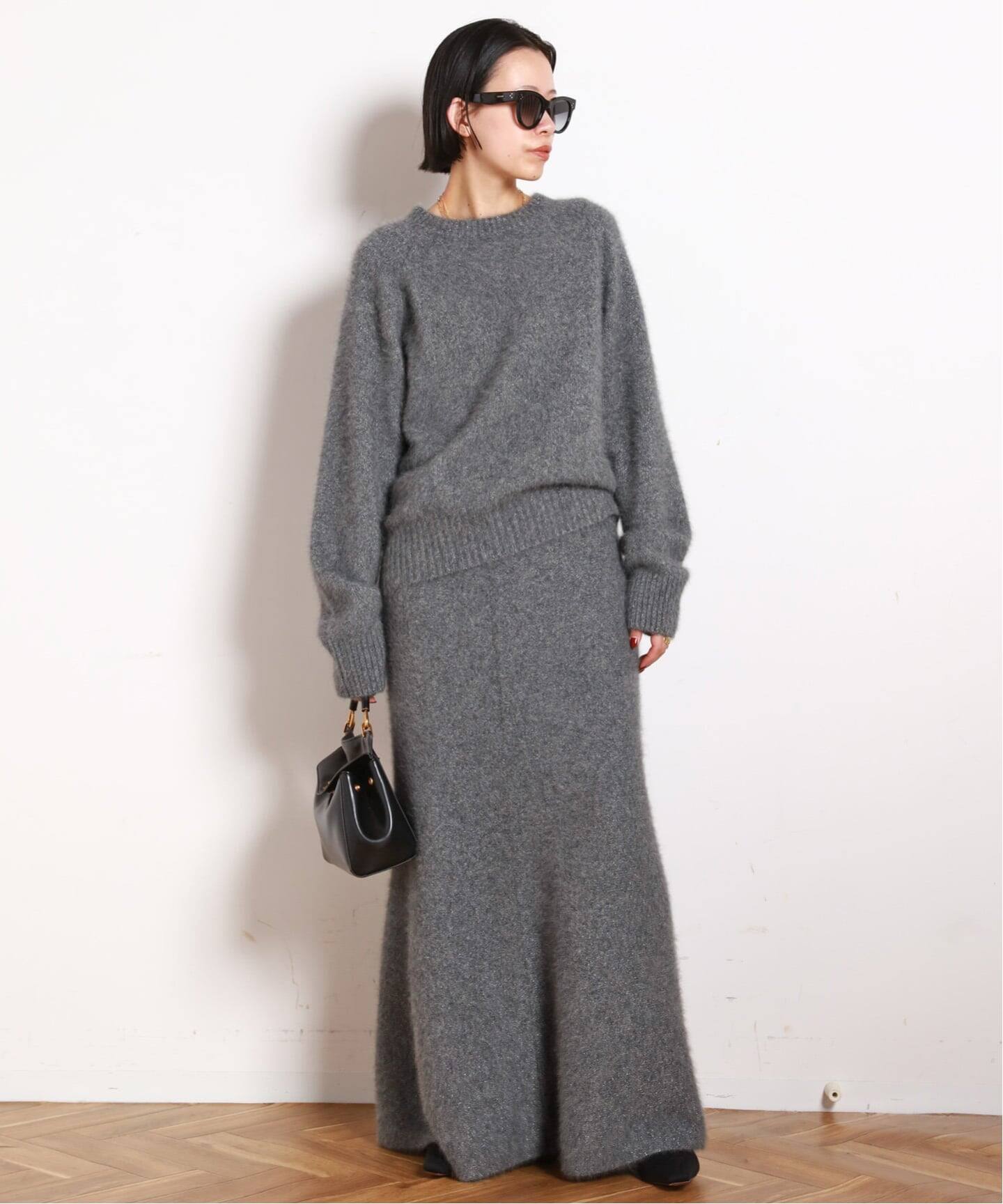 フォックスブレンドラメクルーネックプルオーバー フォックスブレンドラメクルーネックプルオーバー（ニット／セーター