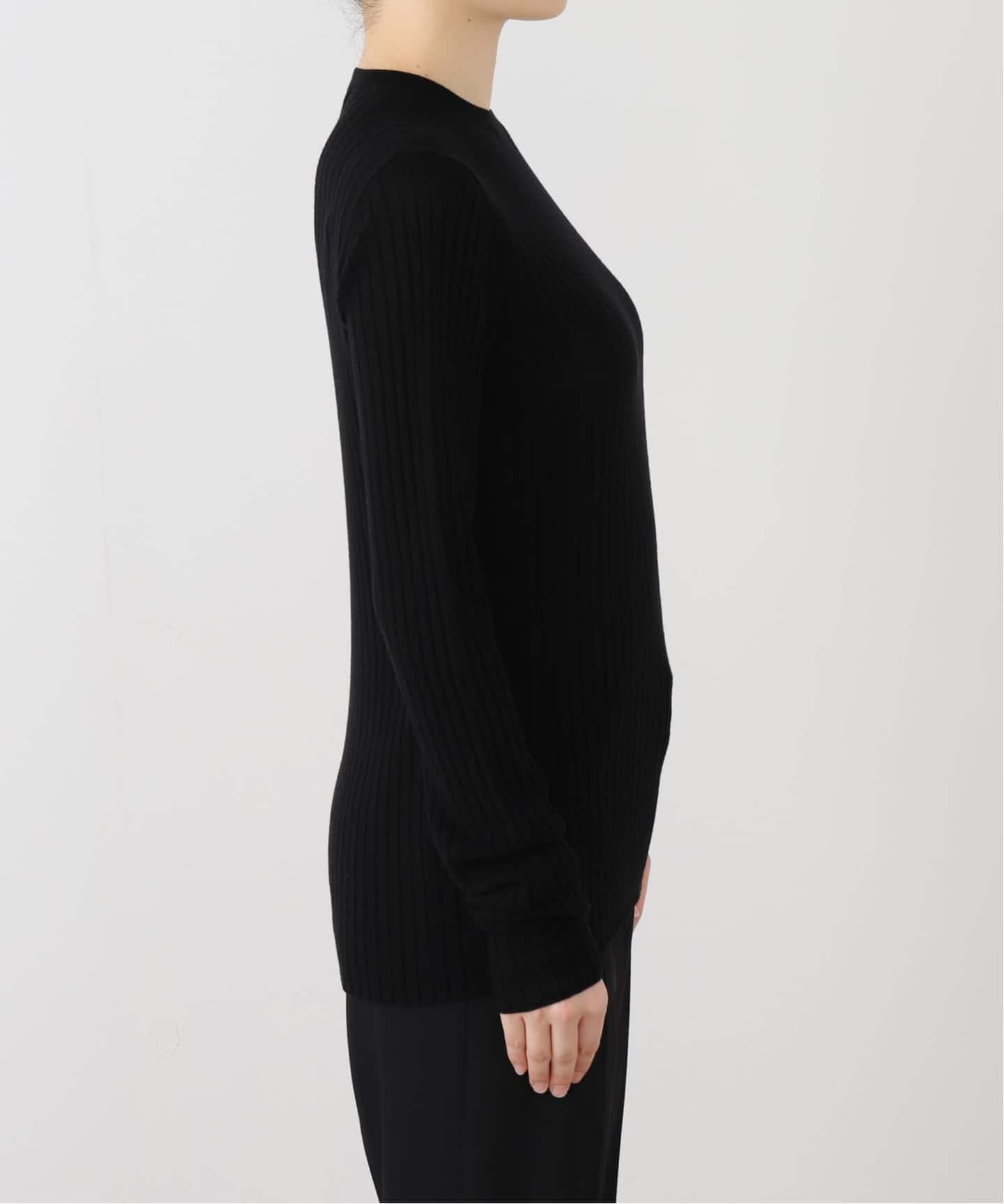 【美品✨】AP STUDIO シルク混　リブタートルニット　ブラック 美品✨】AP STUDIO シルク混 リブタートルニット ブラック