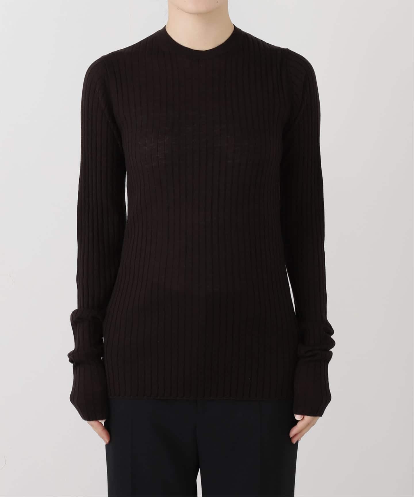 ウールシルクワイドリブニット（ニット／セーター）｜AP STUDIO