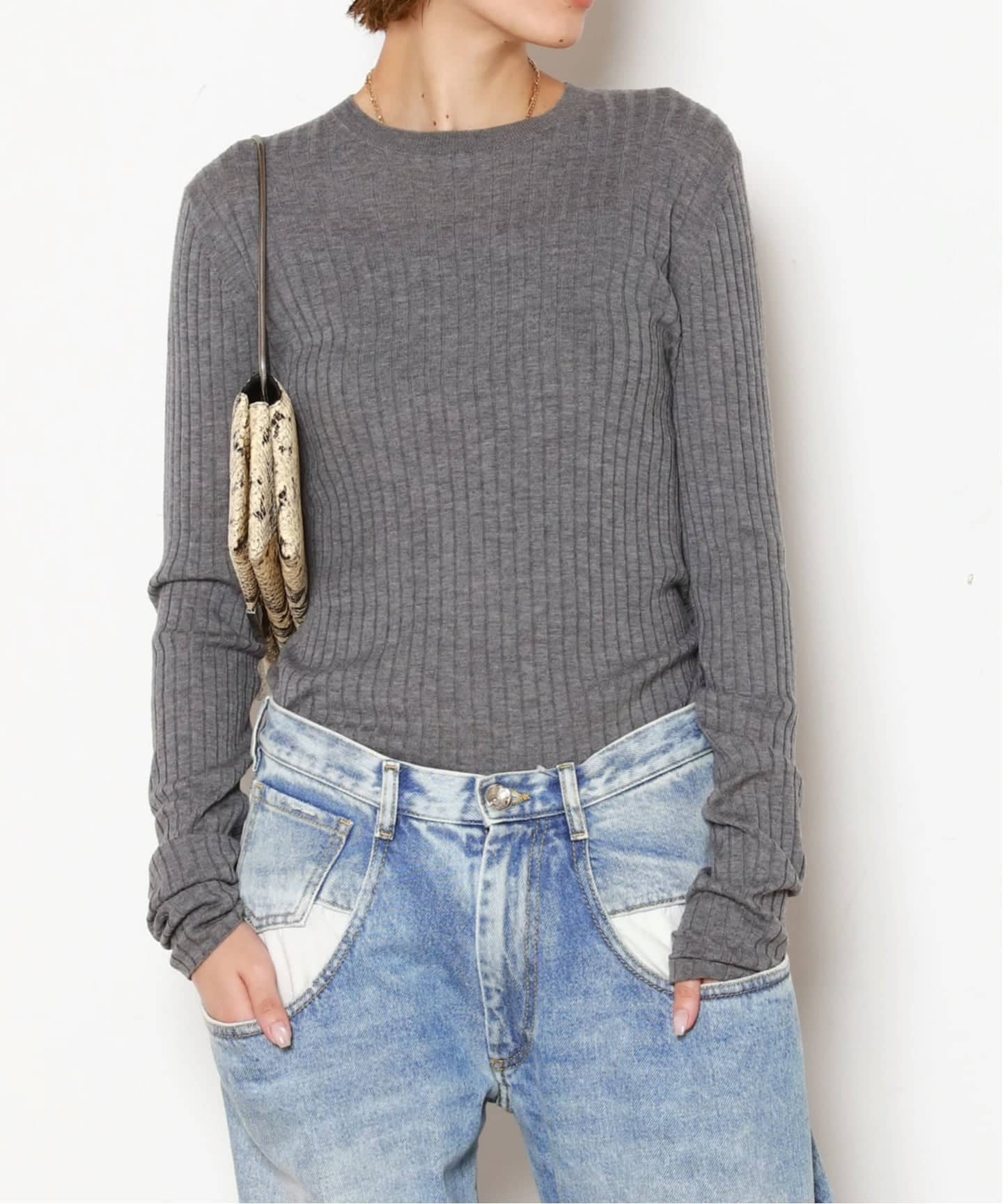 ウールシルクワイドリブニット（ニット／セーター）｜AP STUDIO