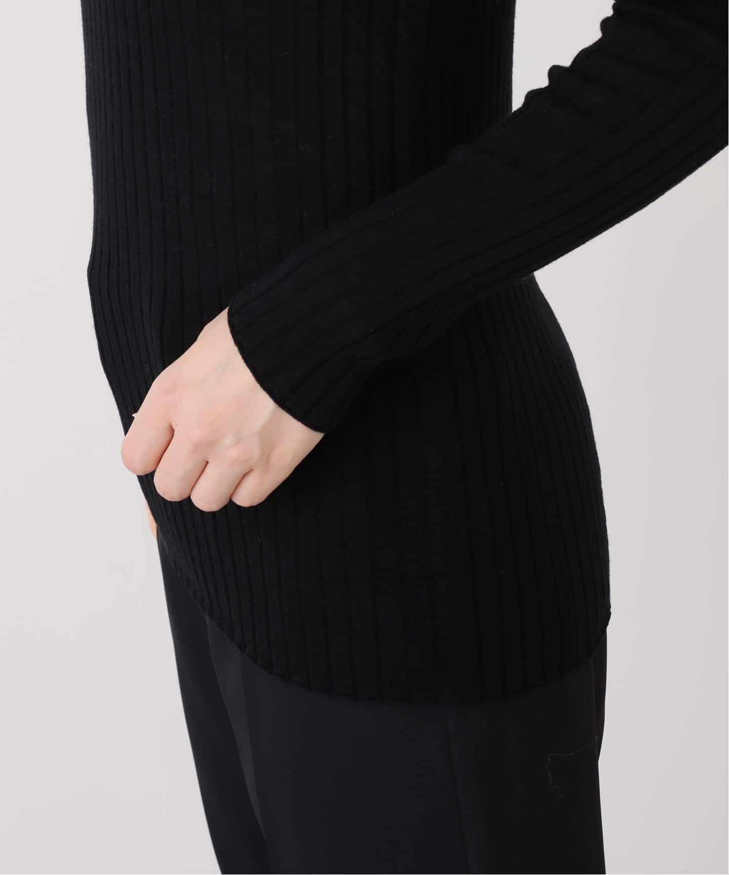 【美品✨】AP STUDIO シルク混　リブタートルニット　ブラック ウールシルクタートルネックニット（ニット／セーター）｜AP STUDIO