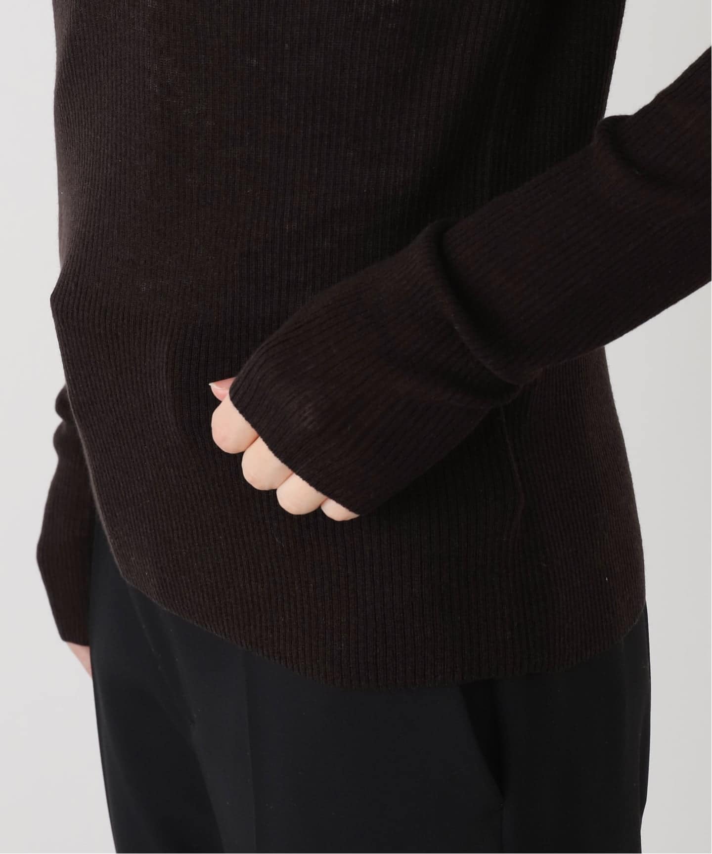 【美品✨】AP STUDIO シルク混　リブタートルニット　ブラック 美品✨】AP STUDIO シルク混 リブタートルニット ブラック