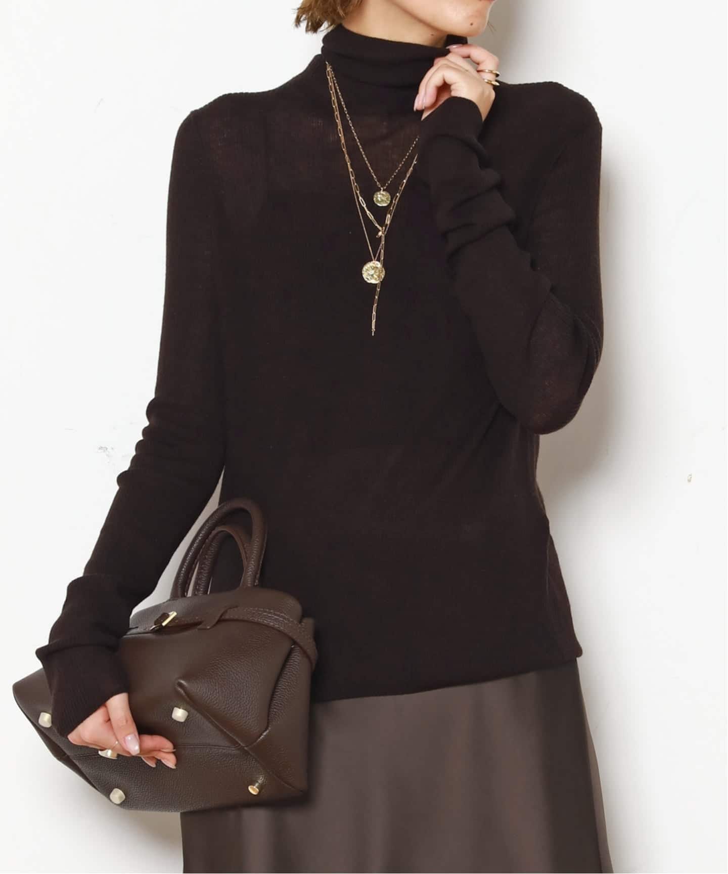 ウールシルクタートルネックニット（ニット／セーター）｜AP STUDIO