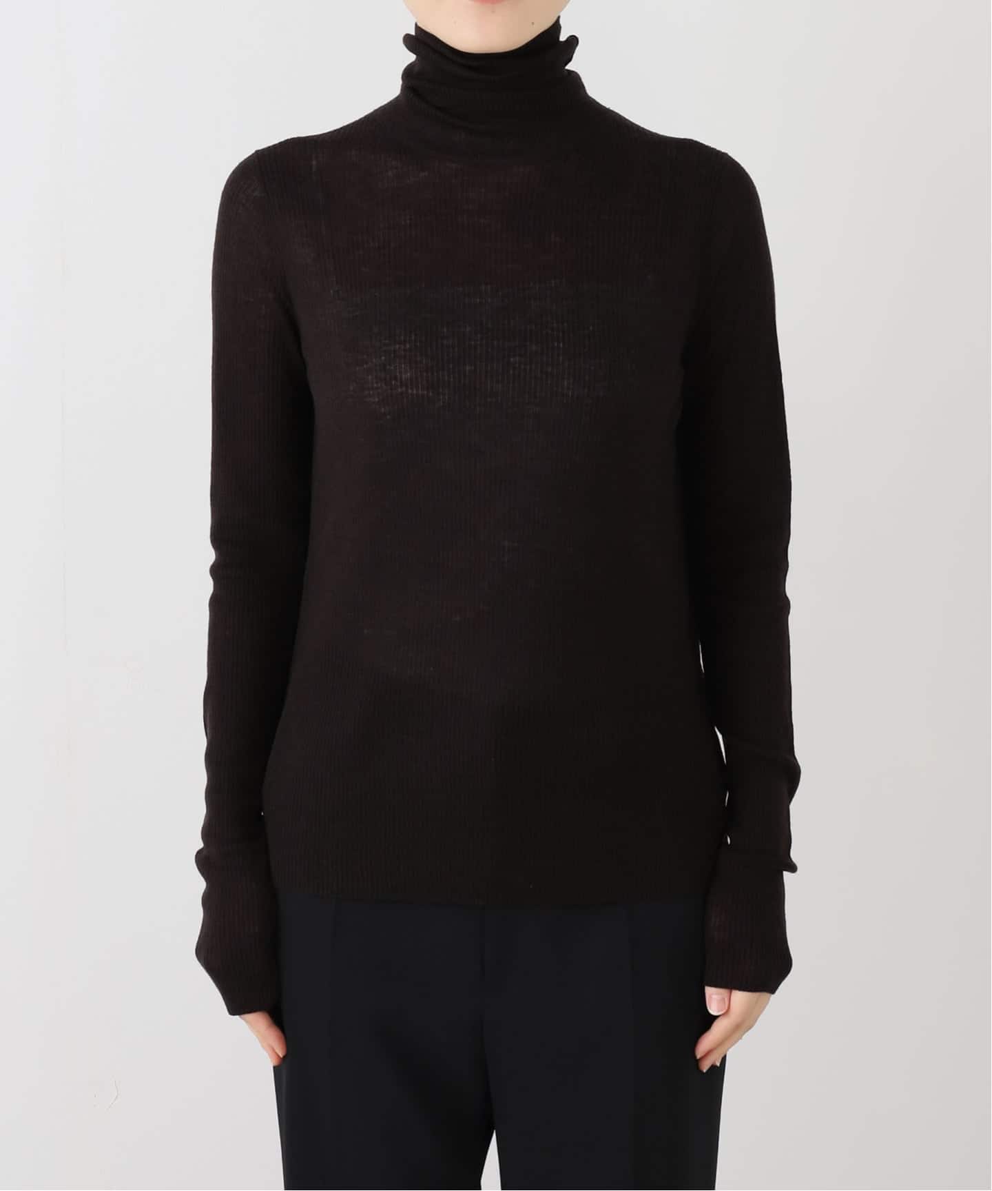 【美品✨】AP STUDIO シルク混　リブタートルニット　ブラック ウールシルクタートルネックニット（ニット／セーター）｜AP STUDIO