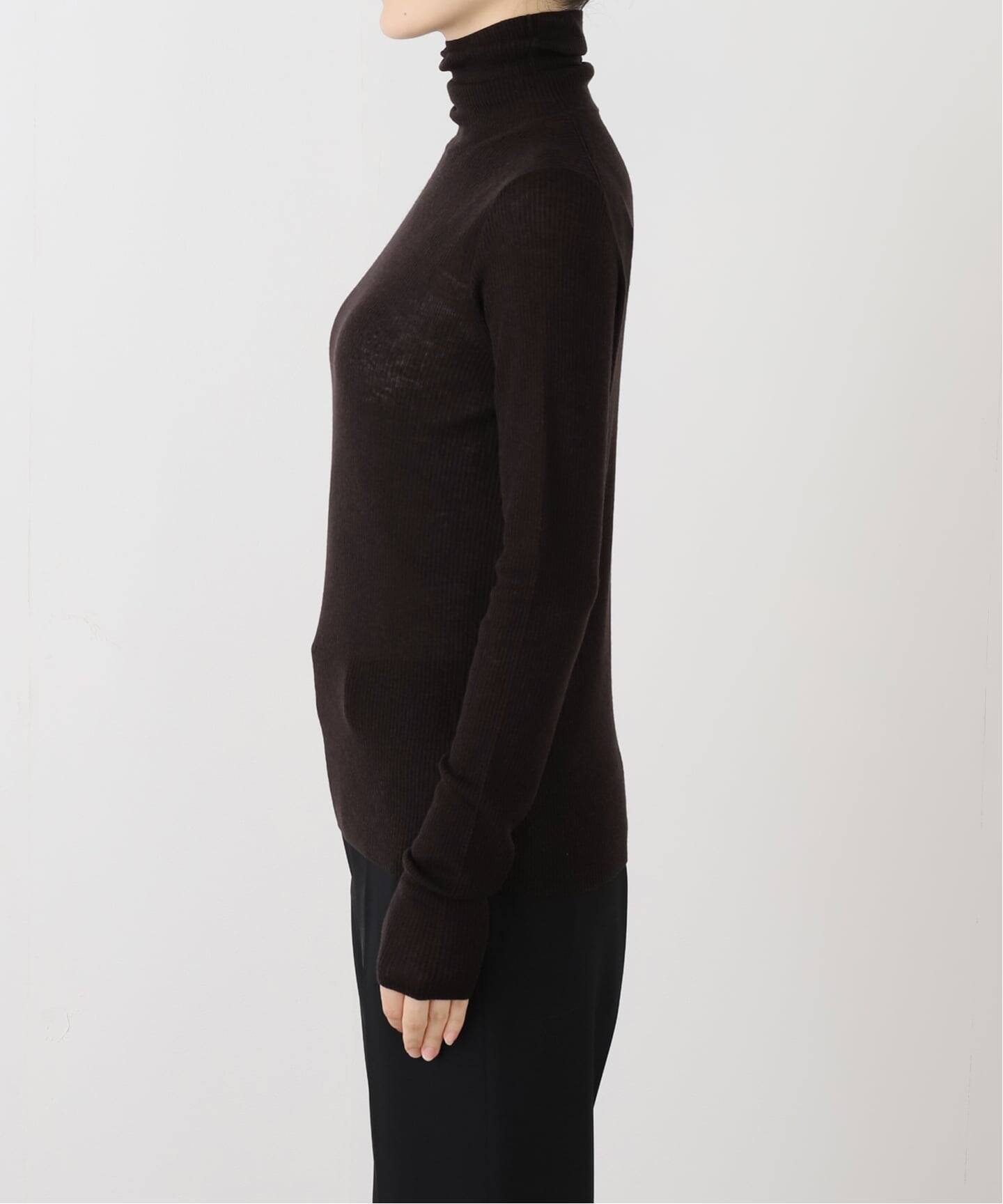 【美品✨】AP STUDIO シルク混　リブタートルニット　ブラック ウールシルクタートルネックニット（ニット／セーター）｜AP STUDIO