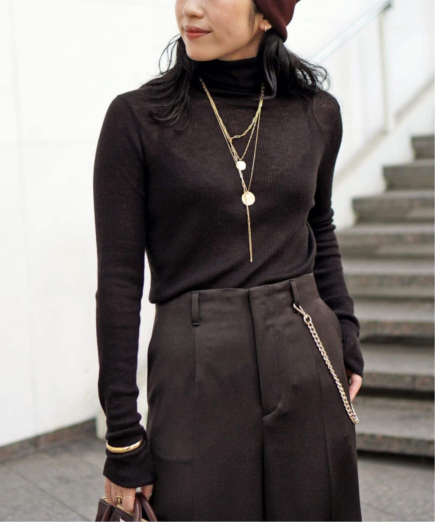 ウールシルクタートルネックニット（ニット／セーター）｜AP STUDIO