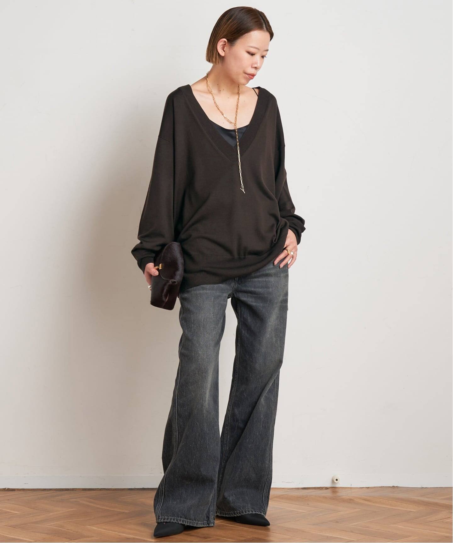 予約》ディープVネックニット（ニット／セーター）｜AP STUDIO