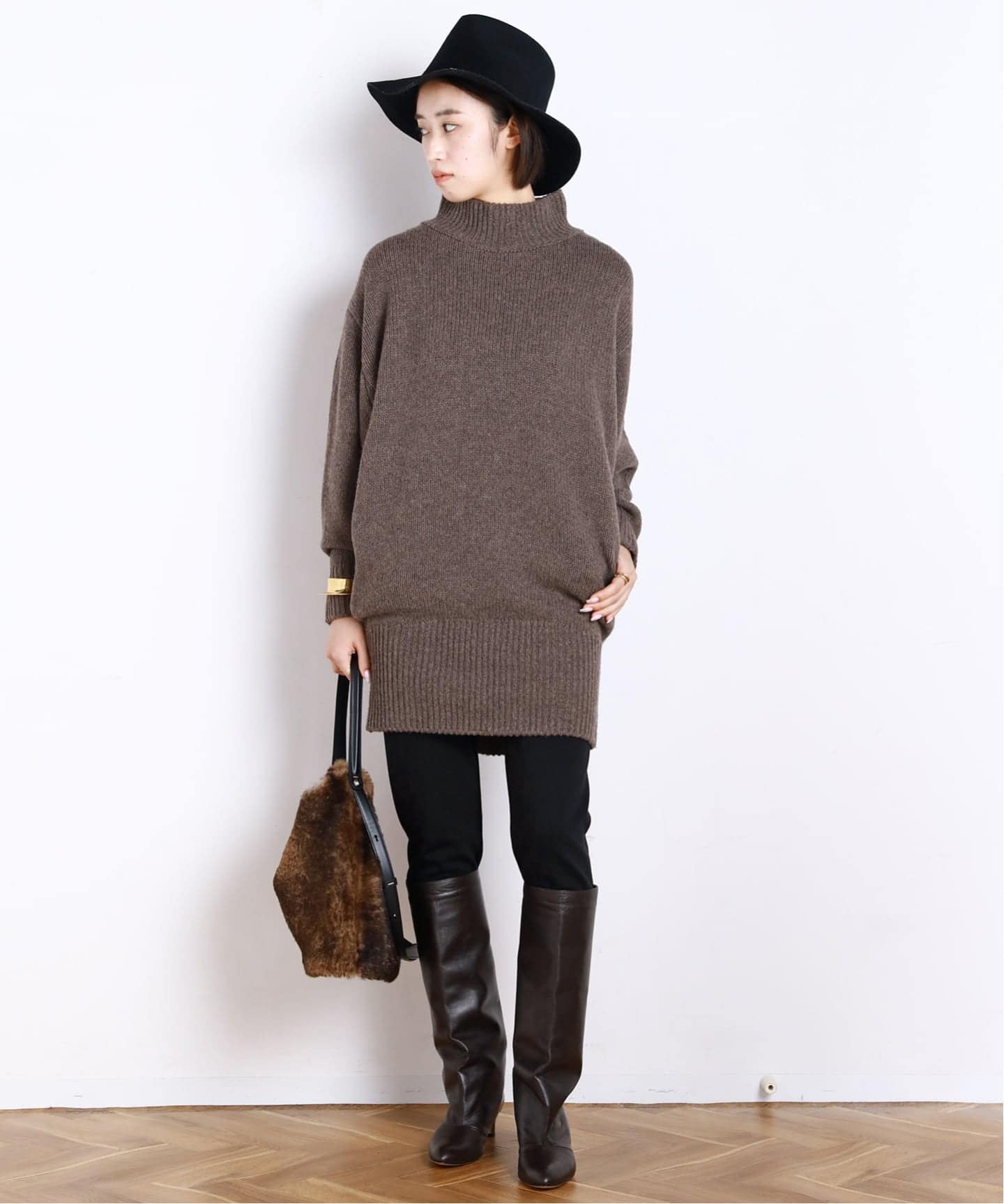 ウールカシミヤチュニックニット（ニット／セーター）｜AP STUDIO