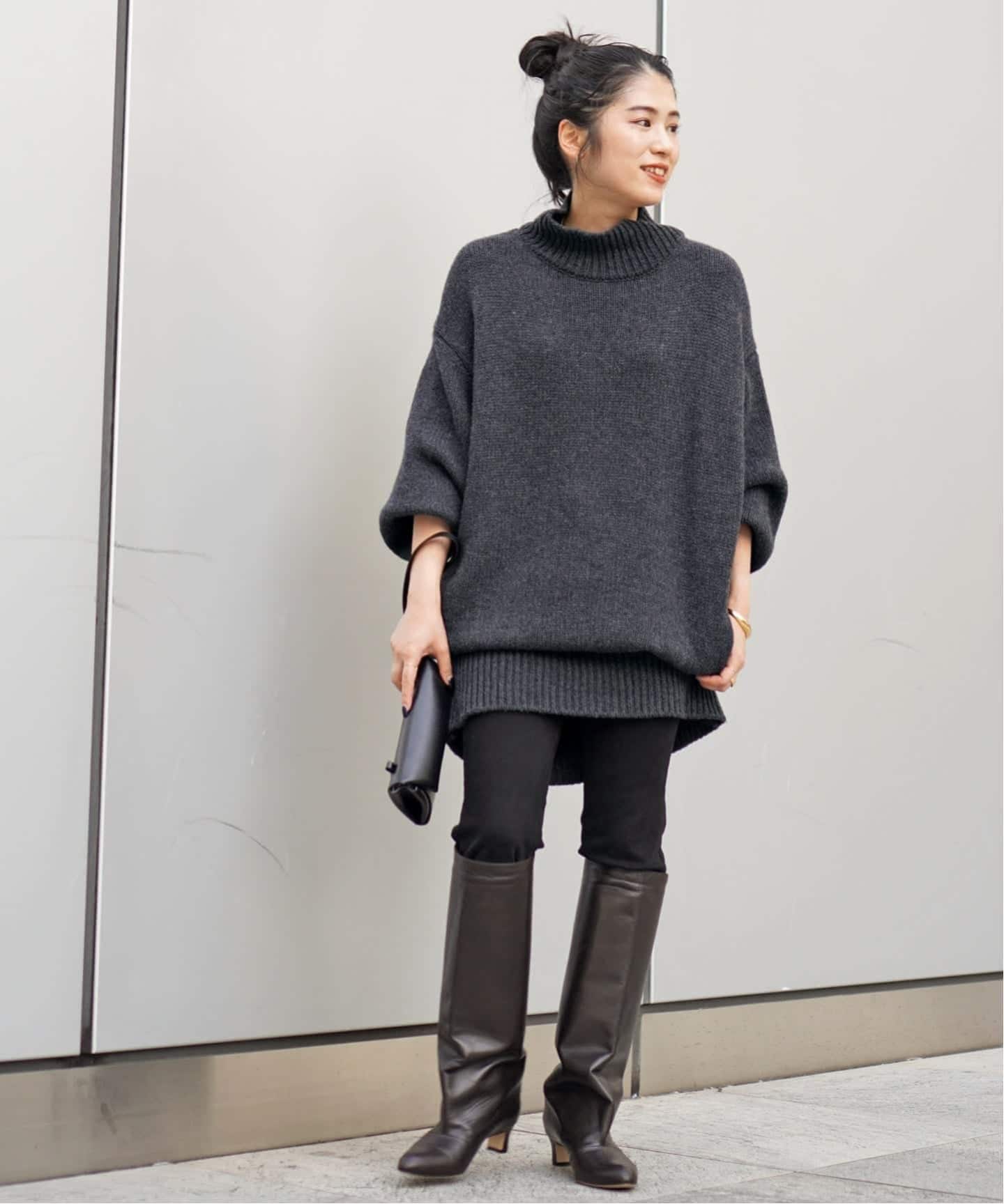 ウールカシミヤチュニックニット（ニット／セーター）｜AP STUDIO