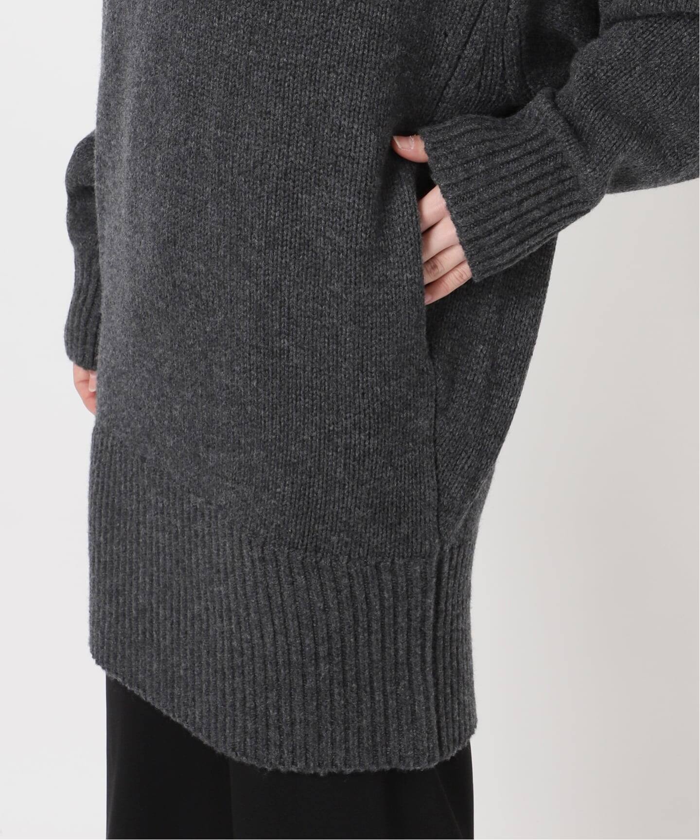 ウールカシミヤクルーネックチュニックニット（ニット／セーター）｜AP