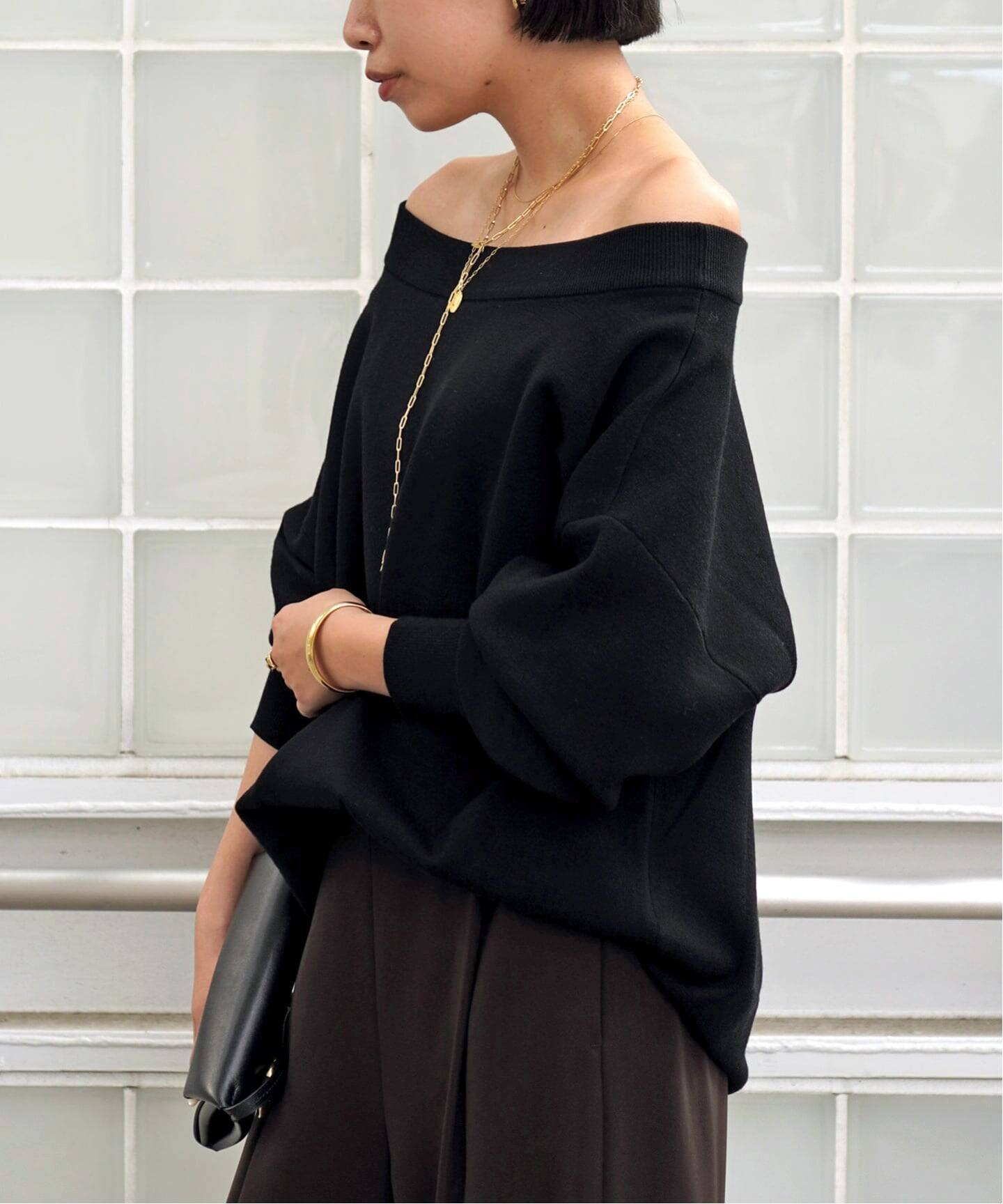 リラックスオフショルダーニット（ニット／セーター）｜AP