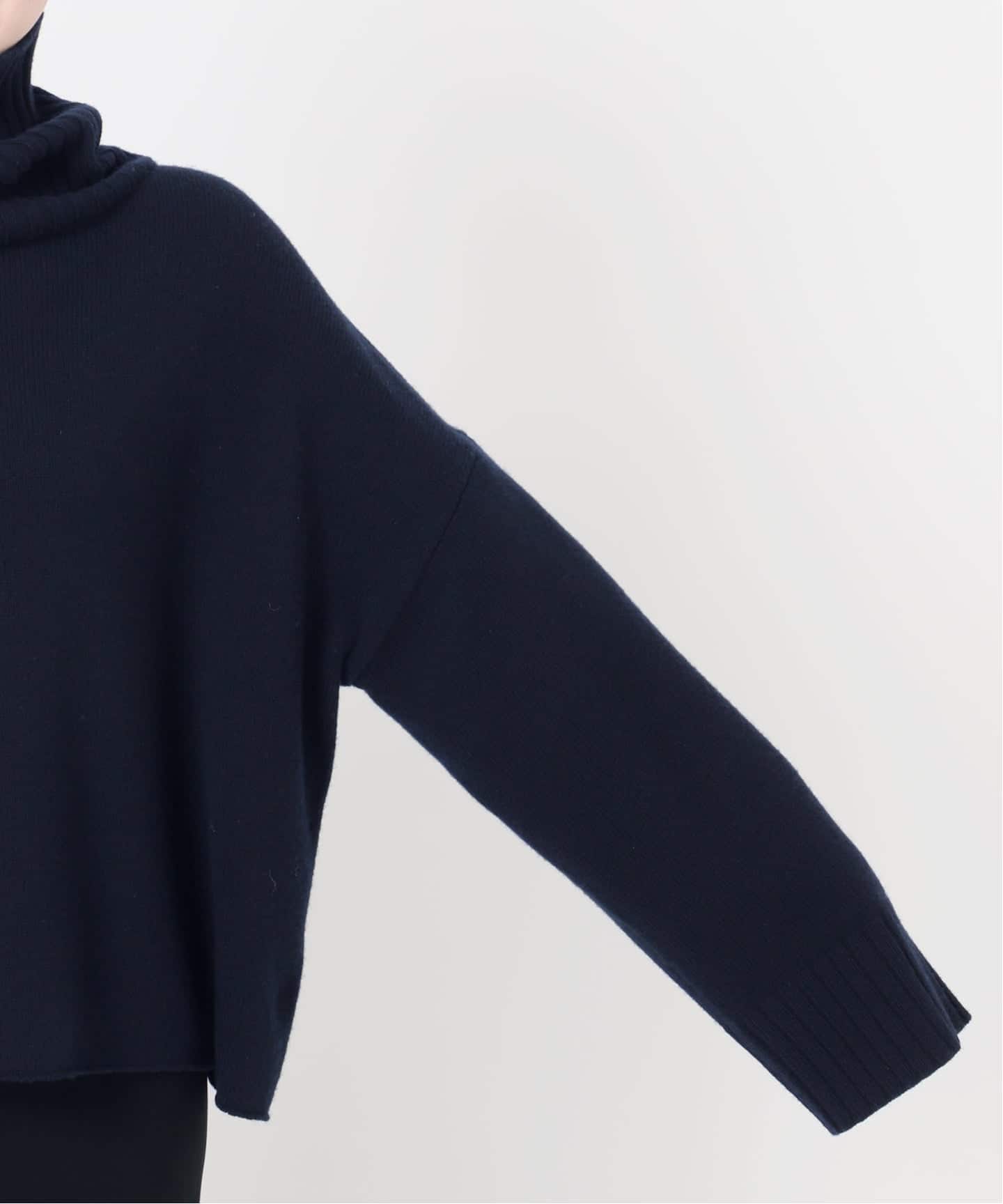 【美品✨】AP STUDIO シルク混　リブタートルニット　ブラック 美品✨】AP STUDIO シルク混 リブタートルニット ブラック