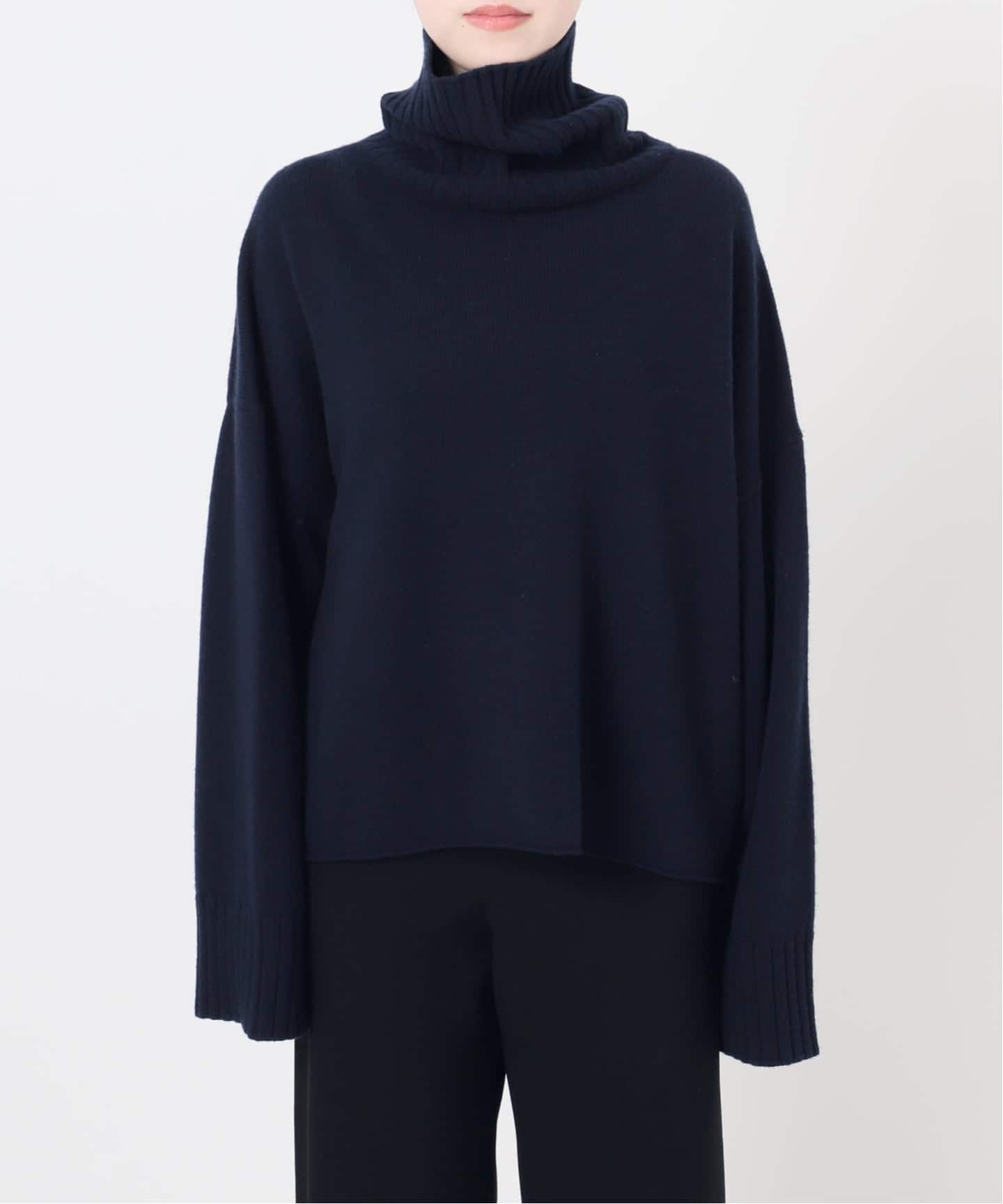 AP STUDIO タートルネック ポンチョ プルオーバー ニット ウール AP STUDIO タートルネック ポンチョ プルオーバー ニット ウール