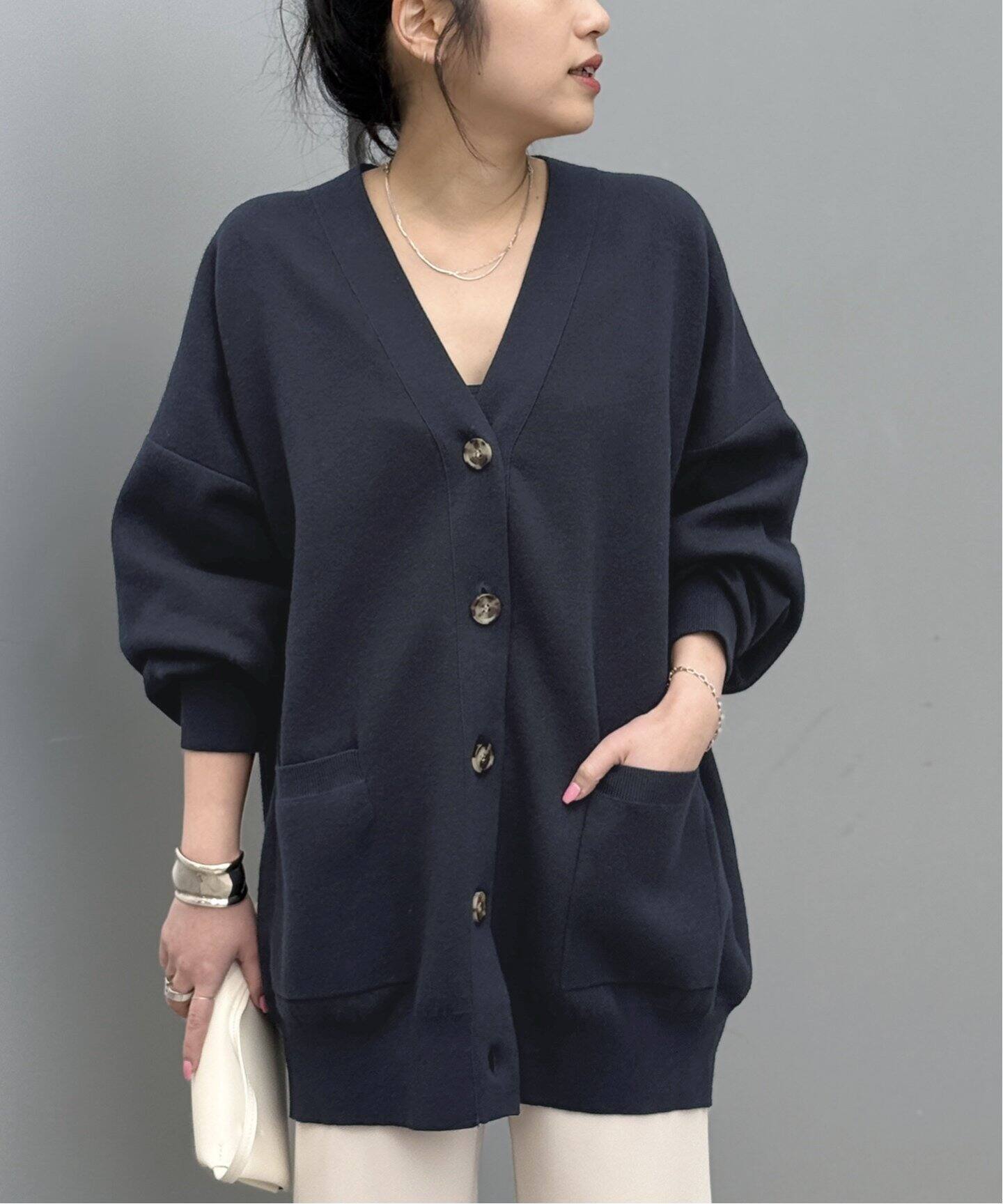 コットンカシミヤリラックスカーディガン（カーディガン）｜AP STUDIO  