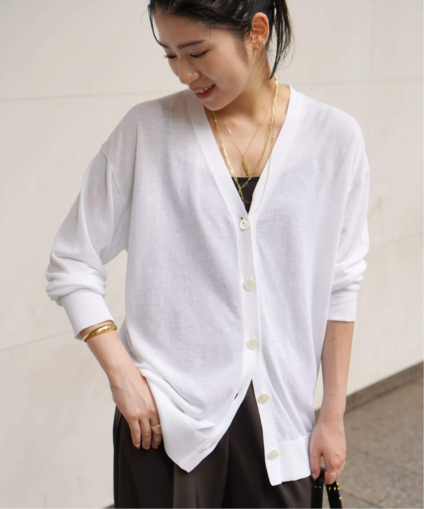 ニット セーター *Fine Cotton Vneck Cardigan レディース AP STUDIO｜*Fine Cotton Vneck Cardigan | Rakuten Fashion