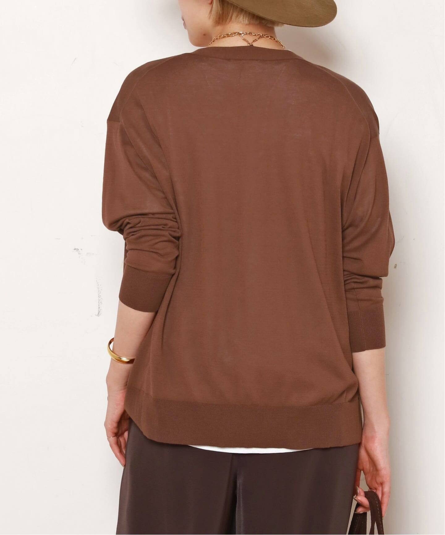 Fine Cotton Vneck Cardigan（ニット／セーター）｜AP STUDIO
