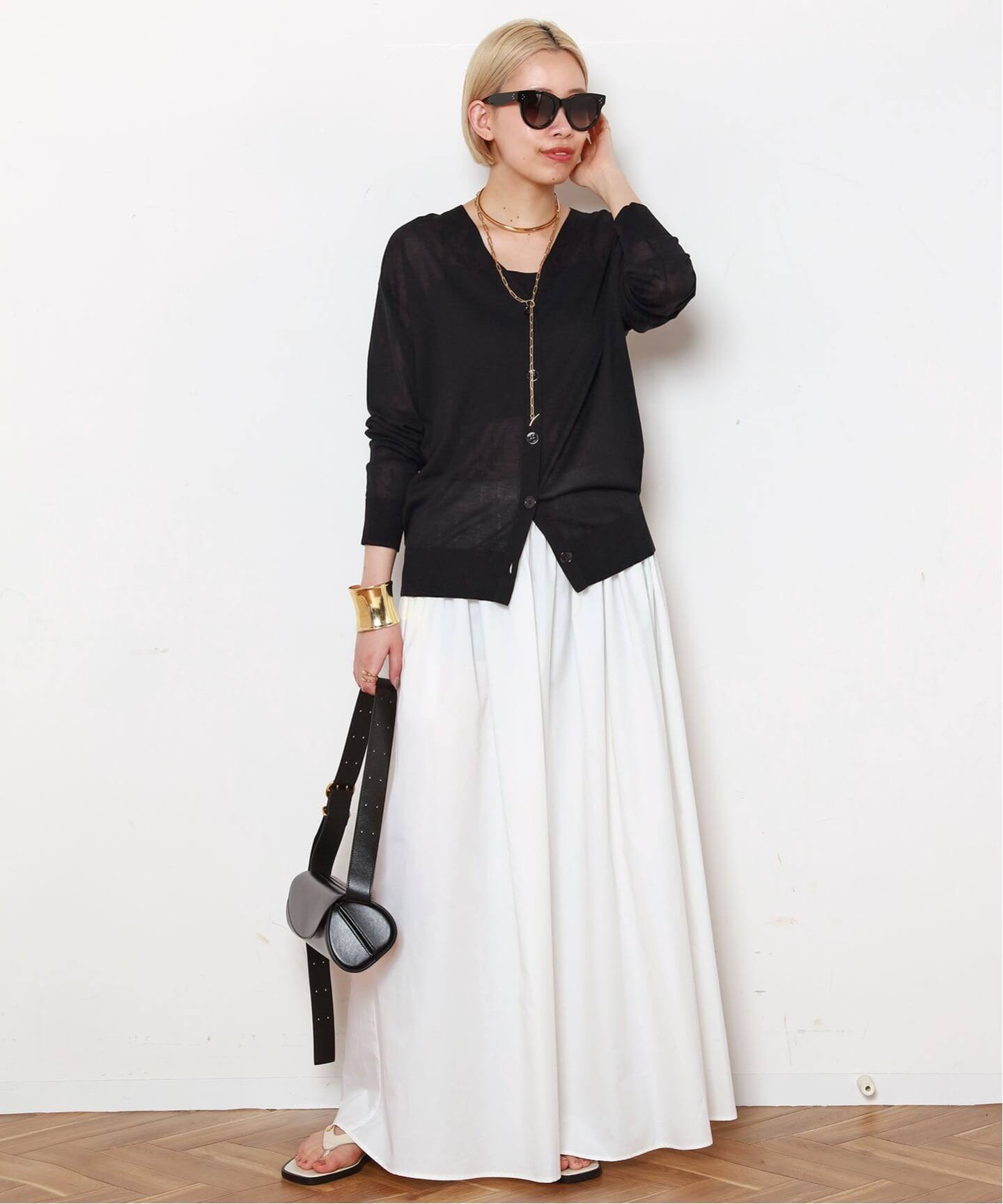 ニット セーター *Fine Cotton Vneck Cardigan レディース Fine Cotton Vneck Cardigan（ニット／セーター）｜AP STUDIO