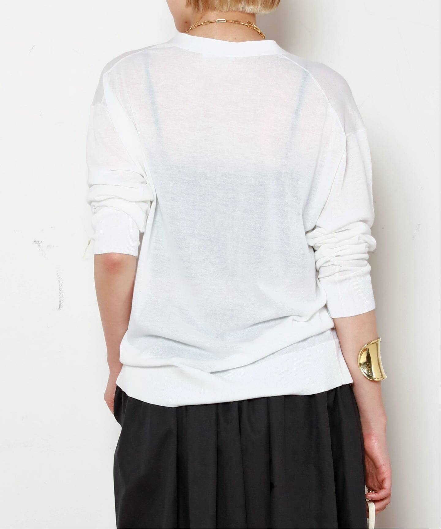 Fine Cotton Vneck Cardigan（ニット／セーター）｜AP STUDIO