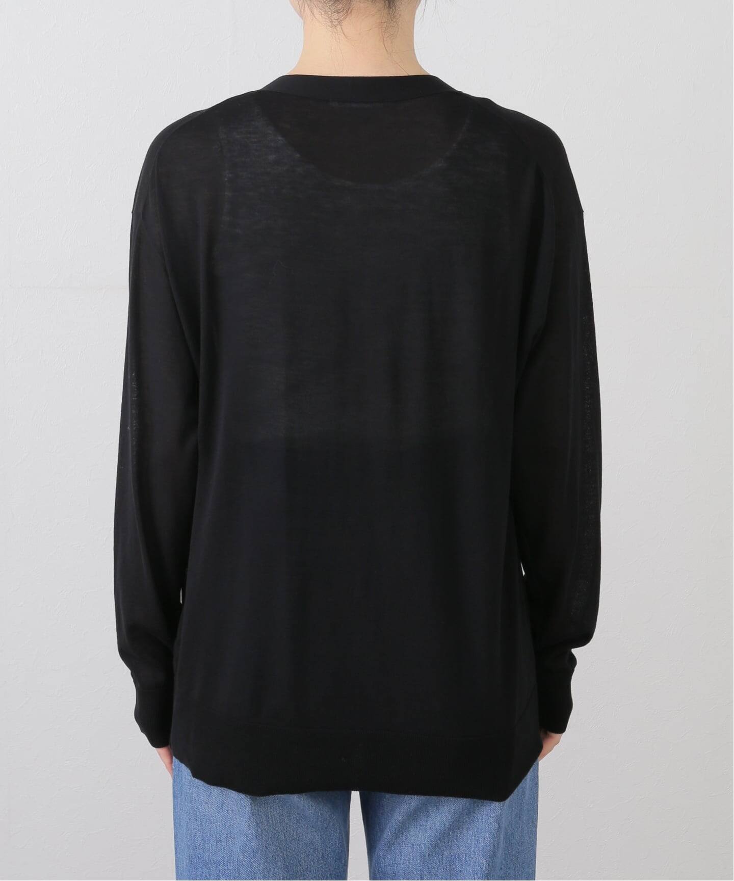 AP STUDIO　ELS コットン Vネックカーディガン Fine Cotton Vneck Cardigan（ニット／セーター）｜AP STUDIO