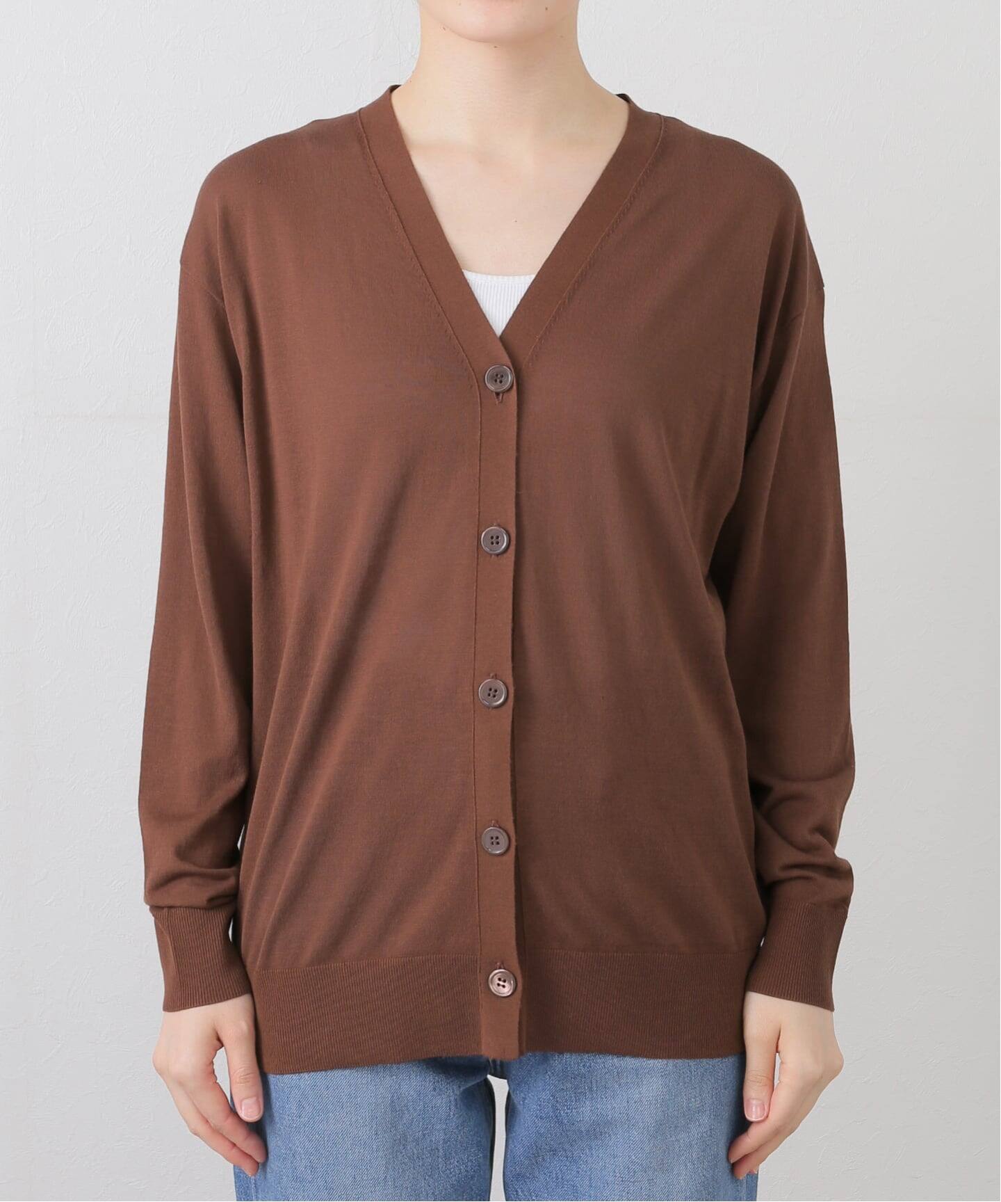 Fine Cotton Vneck Cardigan（ニット／セーター）｜AP STUDIO