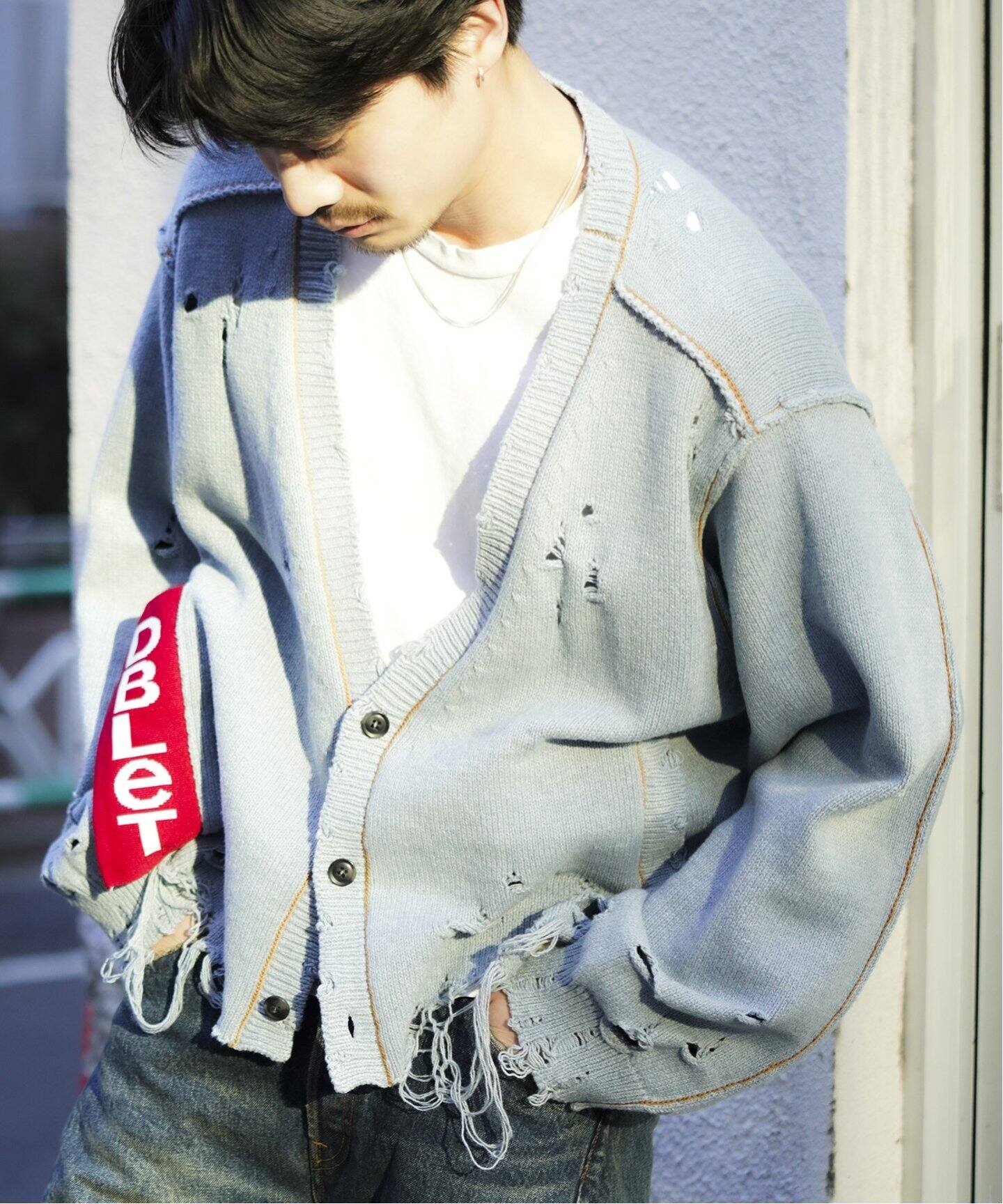 doublet / ダブレット】RECYCLE DENIM YARN CARDIGAN 25SS53K N180  