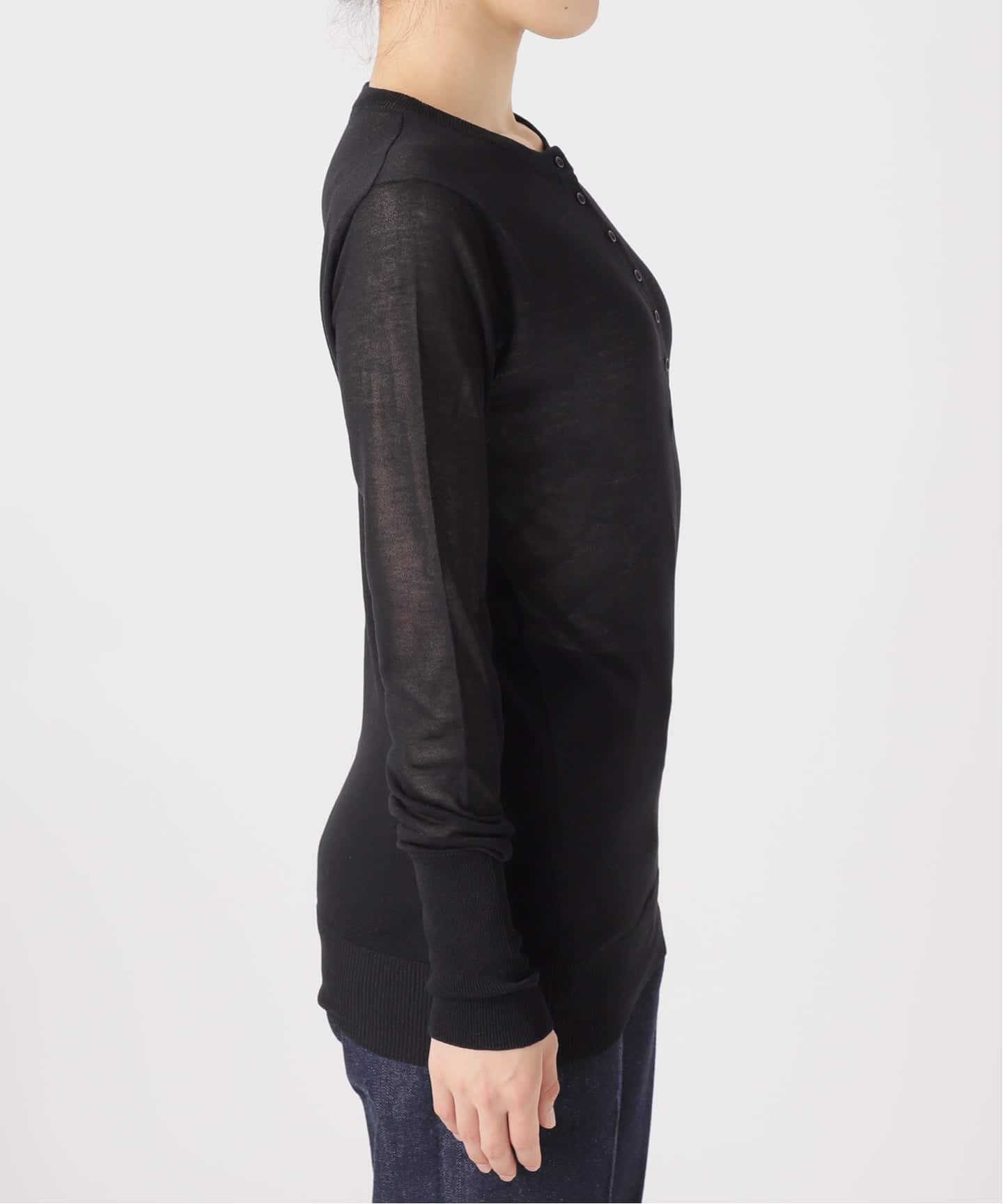 追加》【WEB限定】手洗い可 / シアーニットヘンリープルオーバー