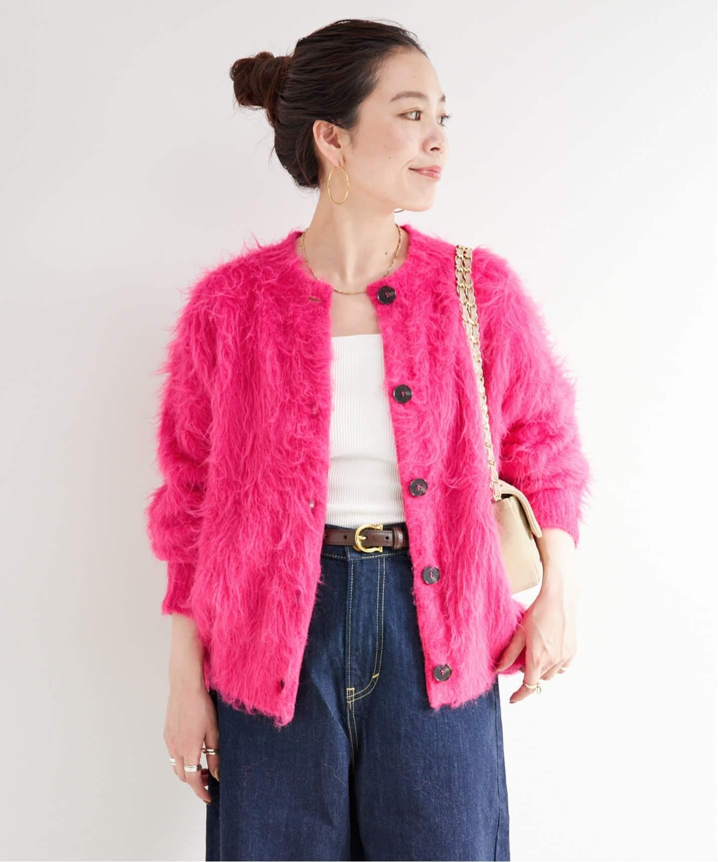 【試着のみ】ピンクハウスシャギーニットカーディガン/2022年 定価35,200 試着のみ】ピンクハウスシャギーニットカーディガン/2022年 定価