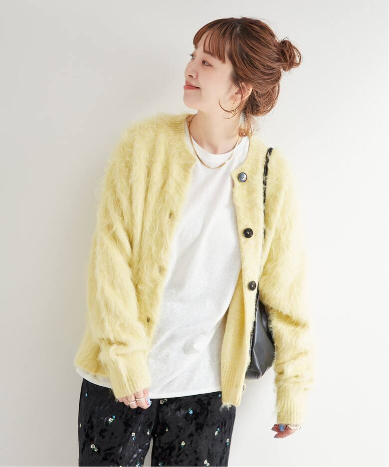 シャギークルーニットカーディガン（カーディガン）｜B.C STOCK（ベー 