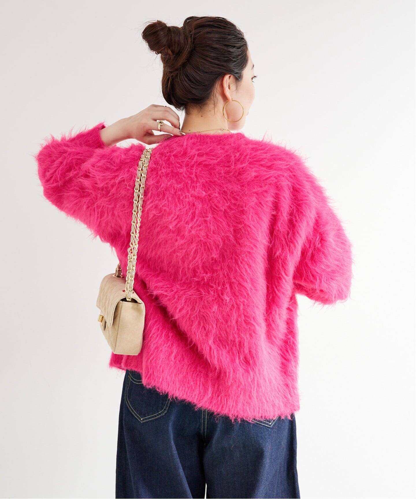 追加》シャギークルーニットカーディガン（カーディガン）｜B.C STOCK