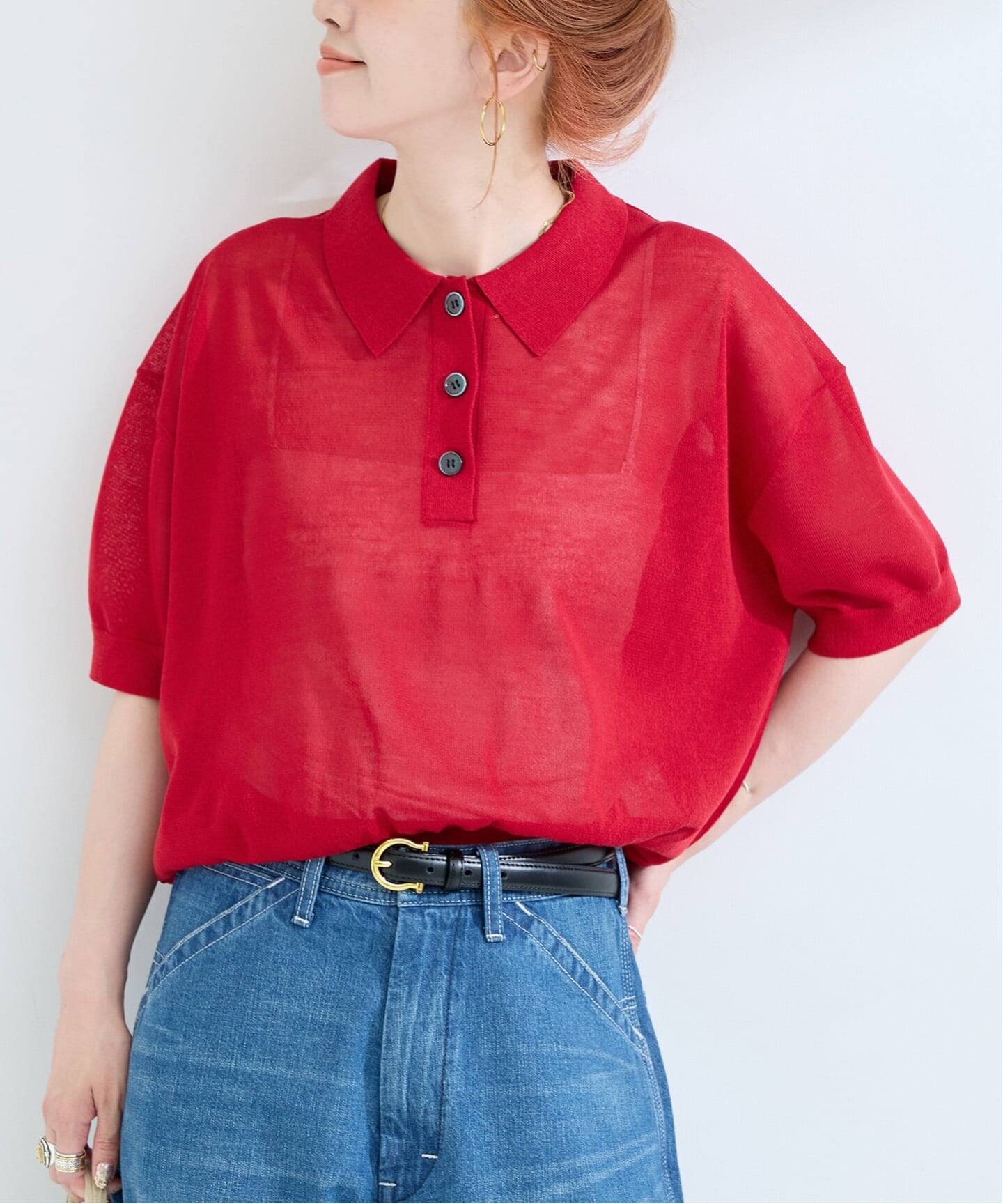 タグ付き未使用♪ドアーズリネン100%きれい色ゆったりスキッパープルオーバー♪ osharewalker Tシャツ レディース トップス 半袖 五分袖