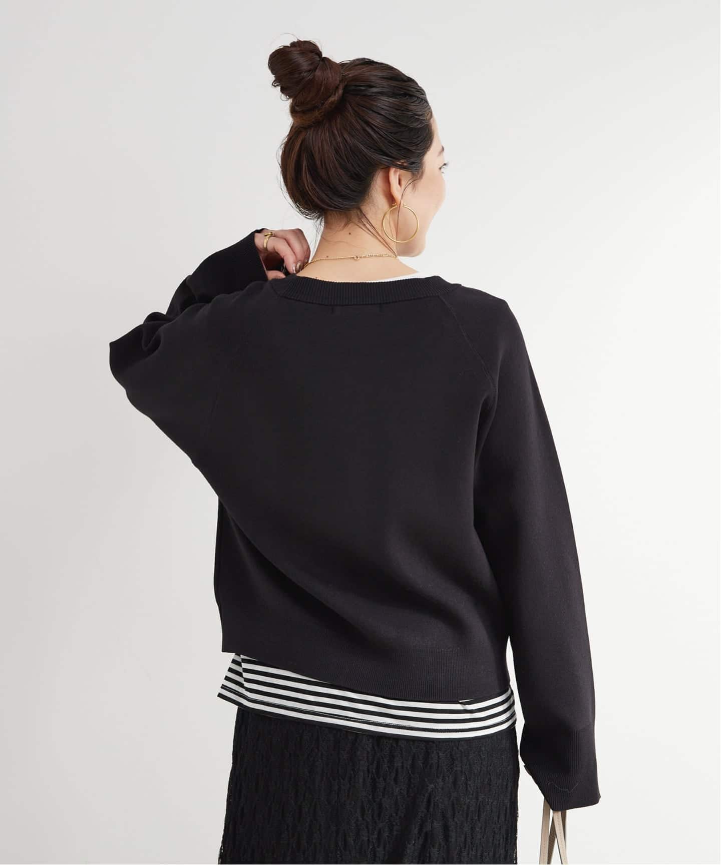 Theory luxe 21ss プルオーバーチュニックニット ブラック Theory luxe 21ss プルオーバーチュニックニット ブラック