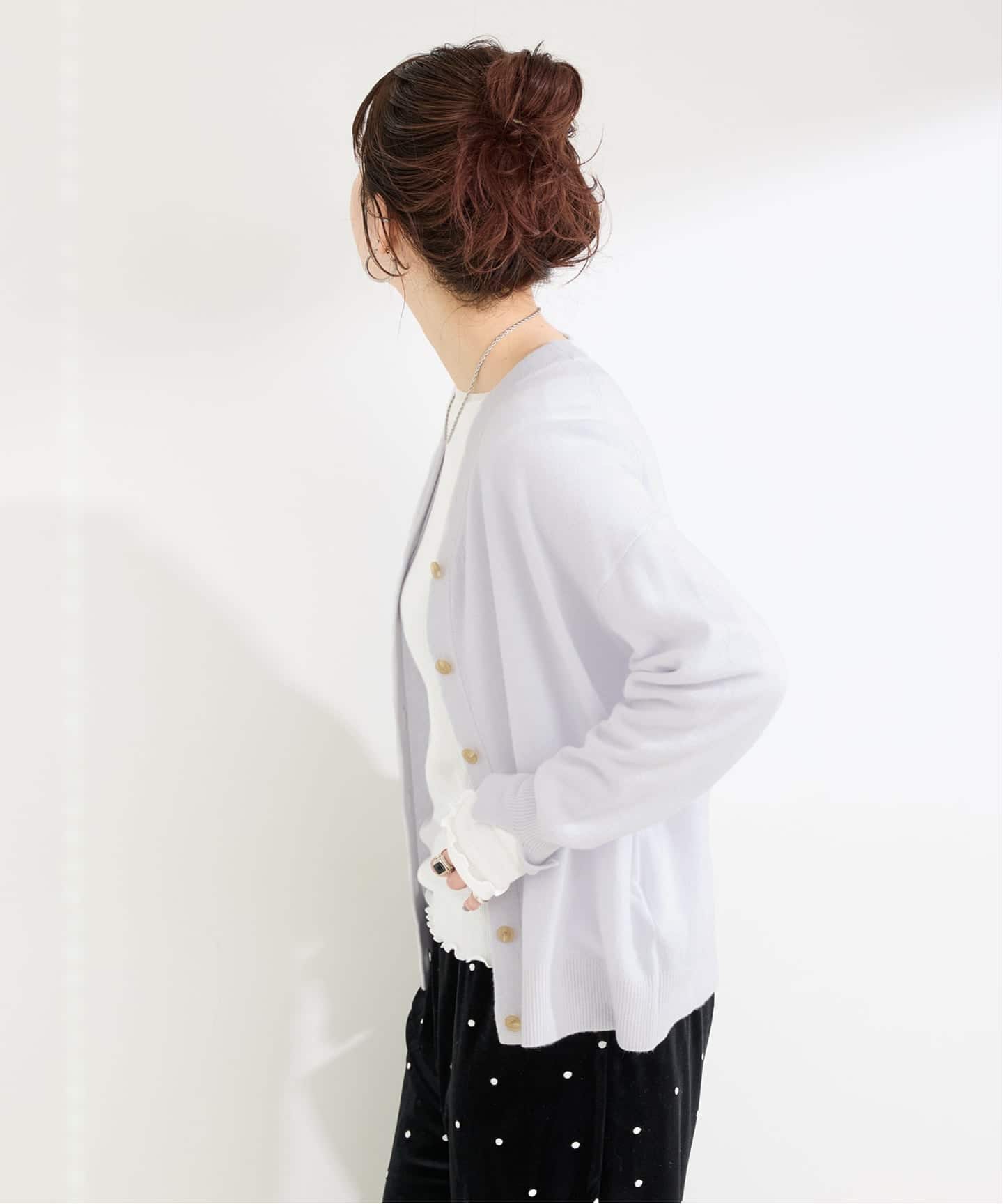 【ブルー B】手洗い可 / カシミヤカシュクールカーディガン 手洗い可 / カシミヤカシュクールカーディガン（カーディガン）｜B.C