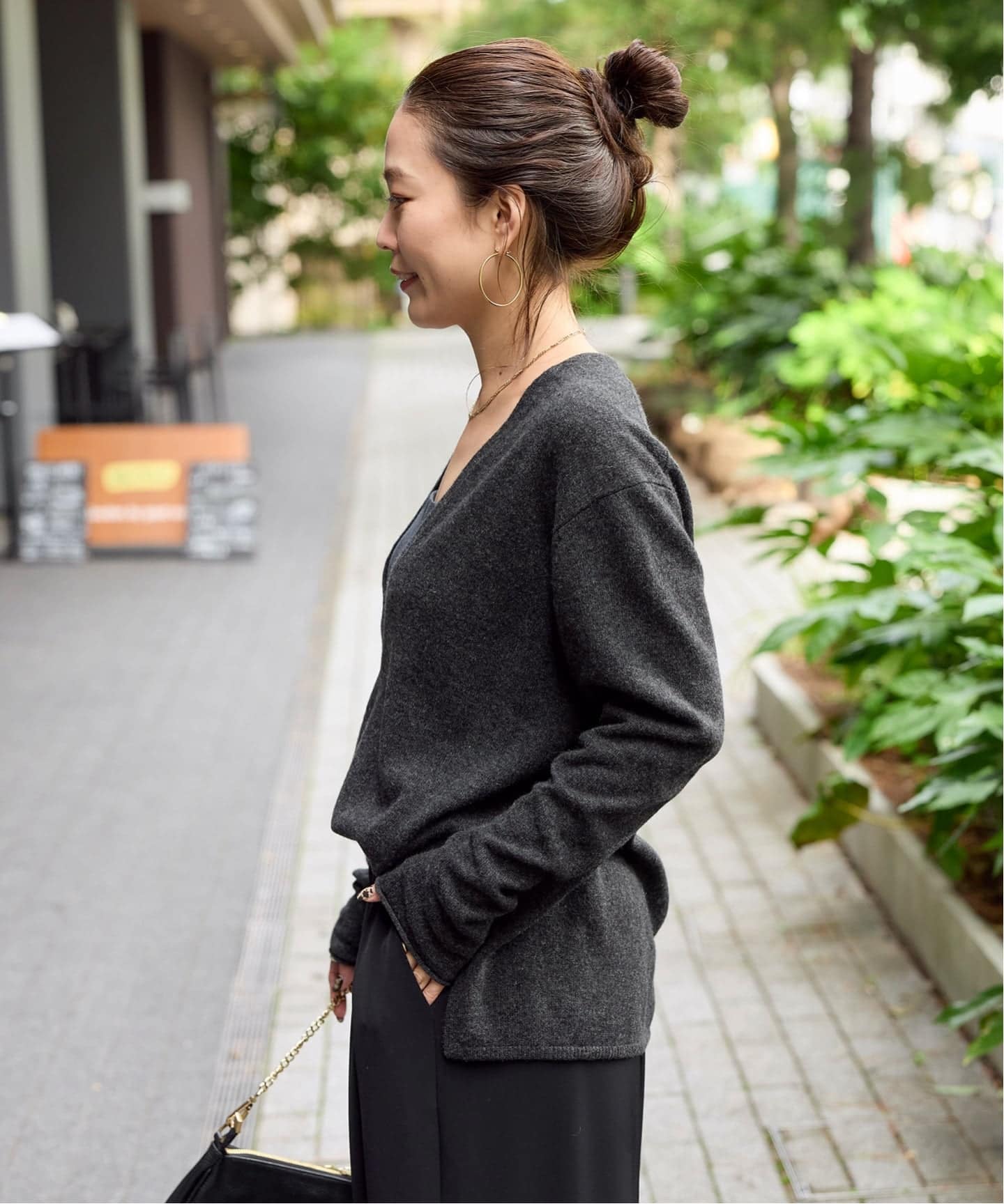 手洗い可 / カシミヤ深Vプルオーバー（ニット／セーター）｜B.C STOCK